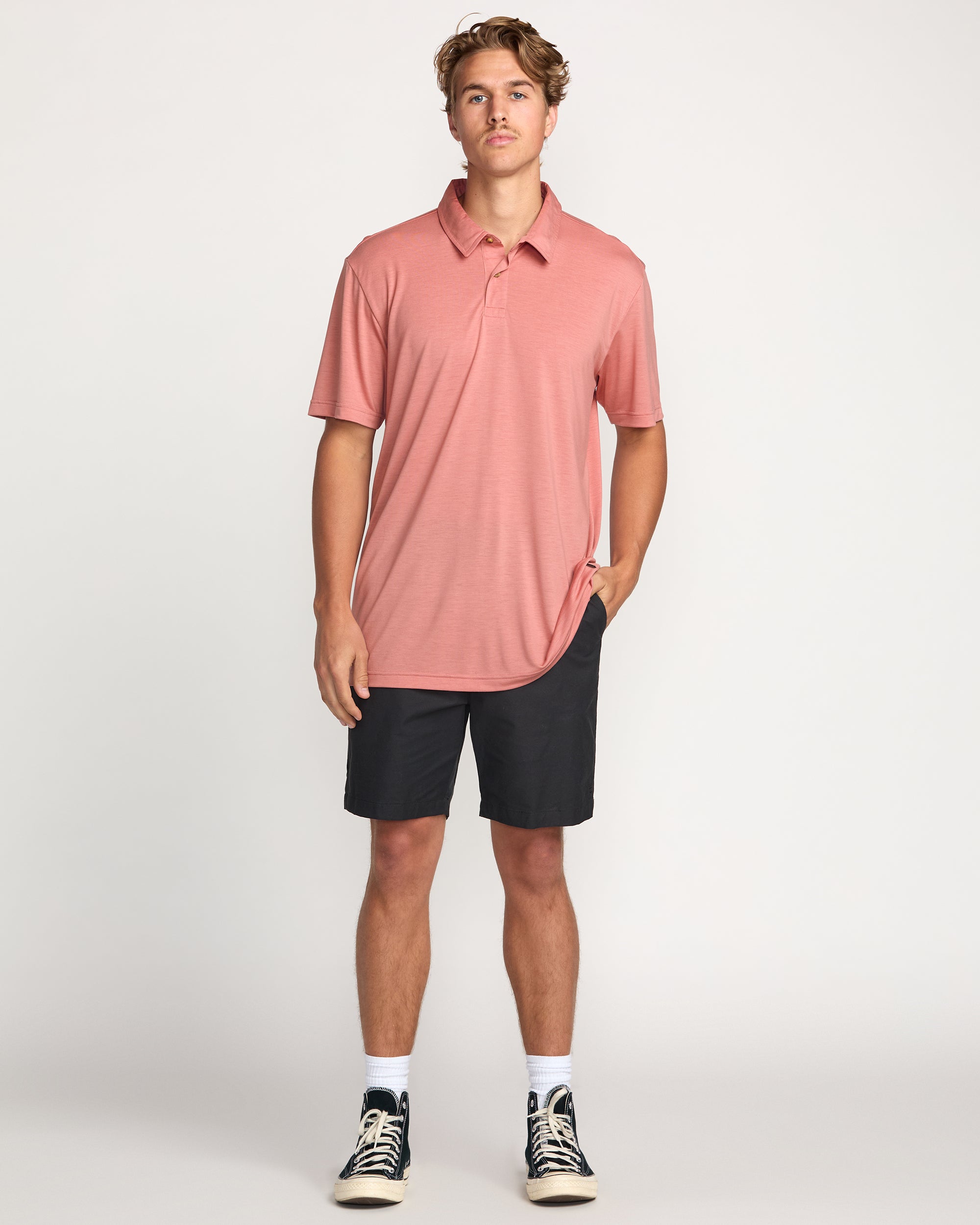 Eclipse Short Sleeve Polo Shirt - Dust Red - Image 3