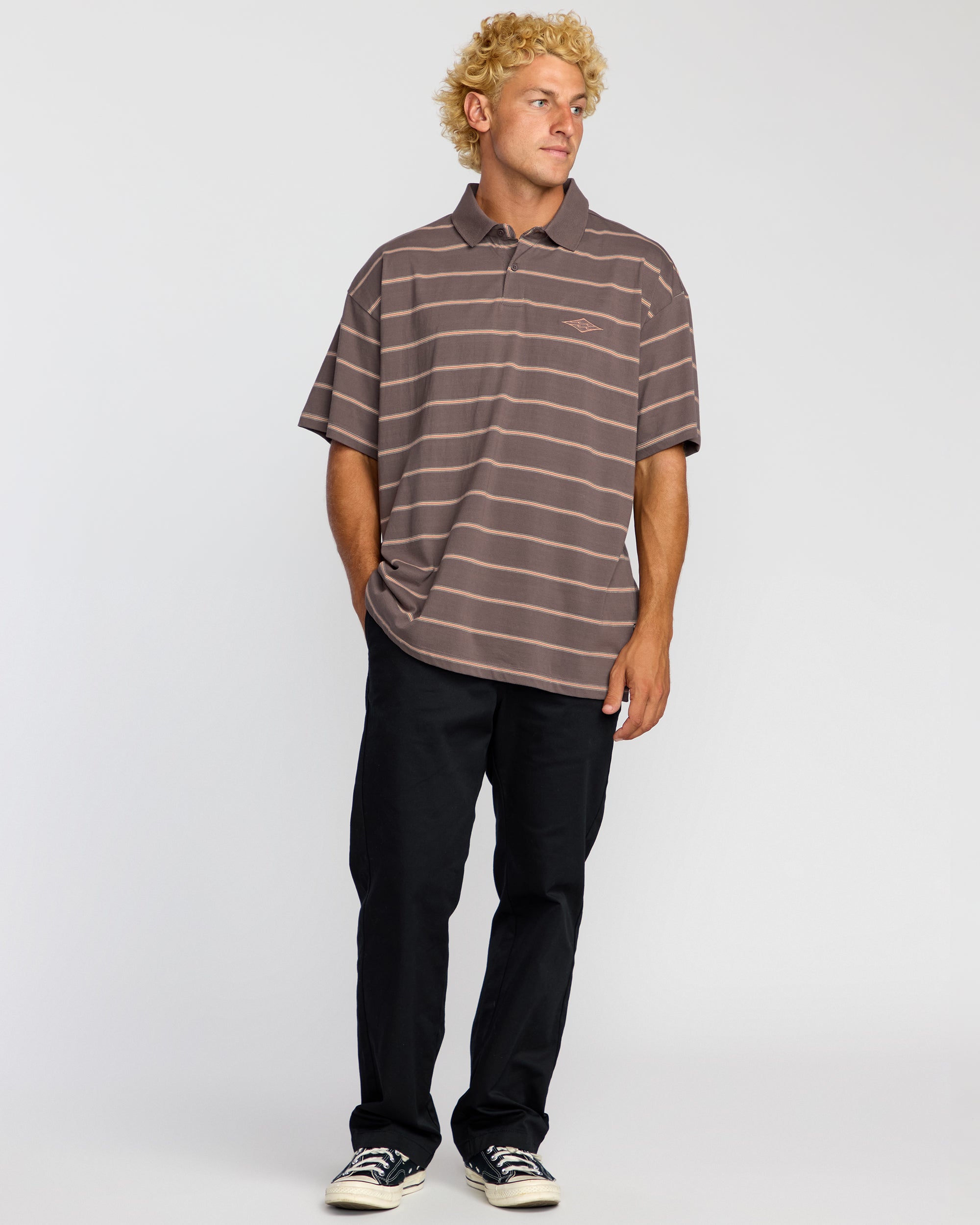 Shibuya Short Sleeve Polo Shirt - Grey Violet - Image 4