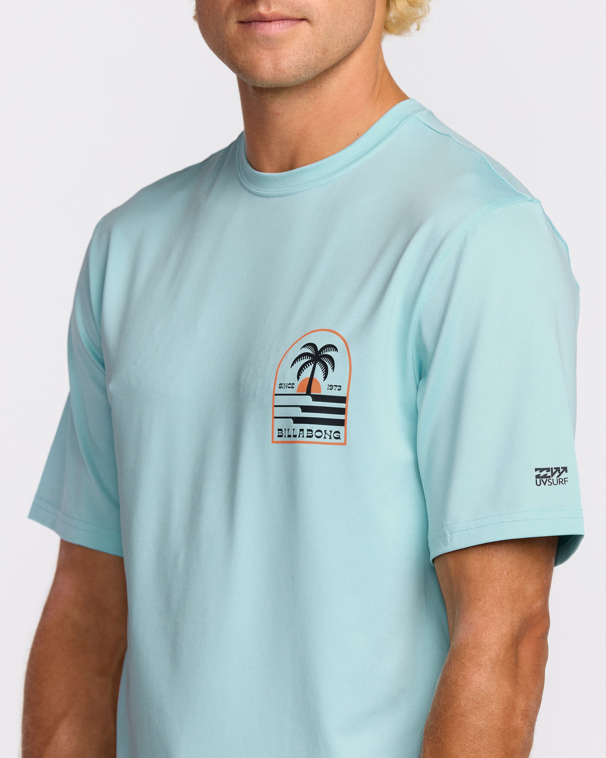 Portal Loose Fit Short Sleeve Surf Short Sleeve T-Shirt - Light Blue Heather - Image 5