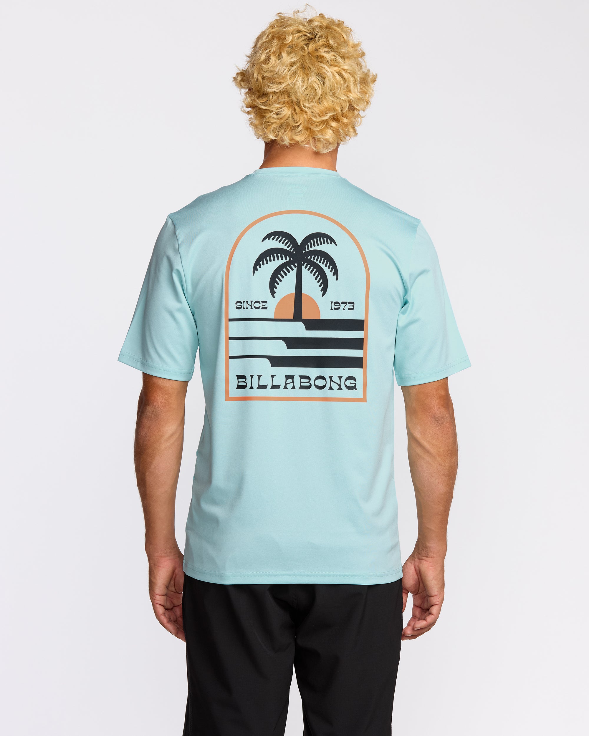 Portal Loose Fit Short Sleeve Surf Short Sleeve T-Shirt - Light Blue Heather - Image 2