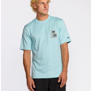 Portal Loose Fit Short Sleeve Surf Short Sleeve T-Shirt - Light Blue Heather