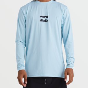 All Day Wave Loose Fit Long Sleeve Surf Tee - Coastal Blue