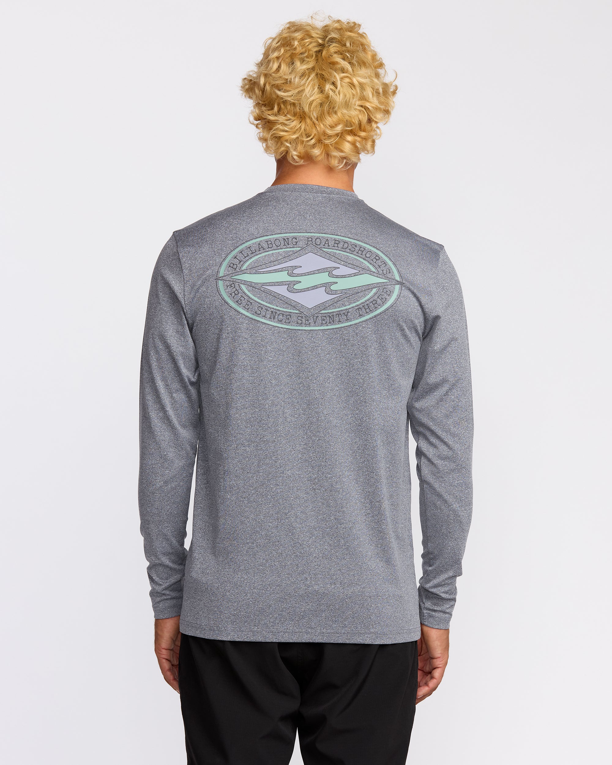 Diamond Vision Loose Fit Long Sleeve Surf T-Shirt - Grey Htr - Image 2