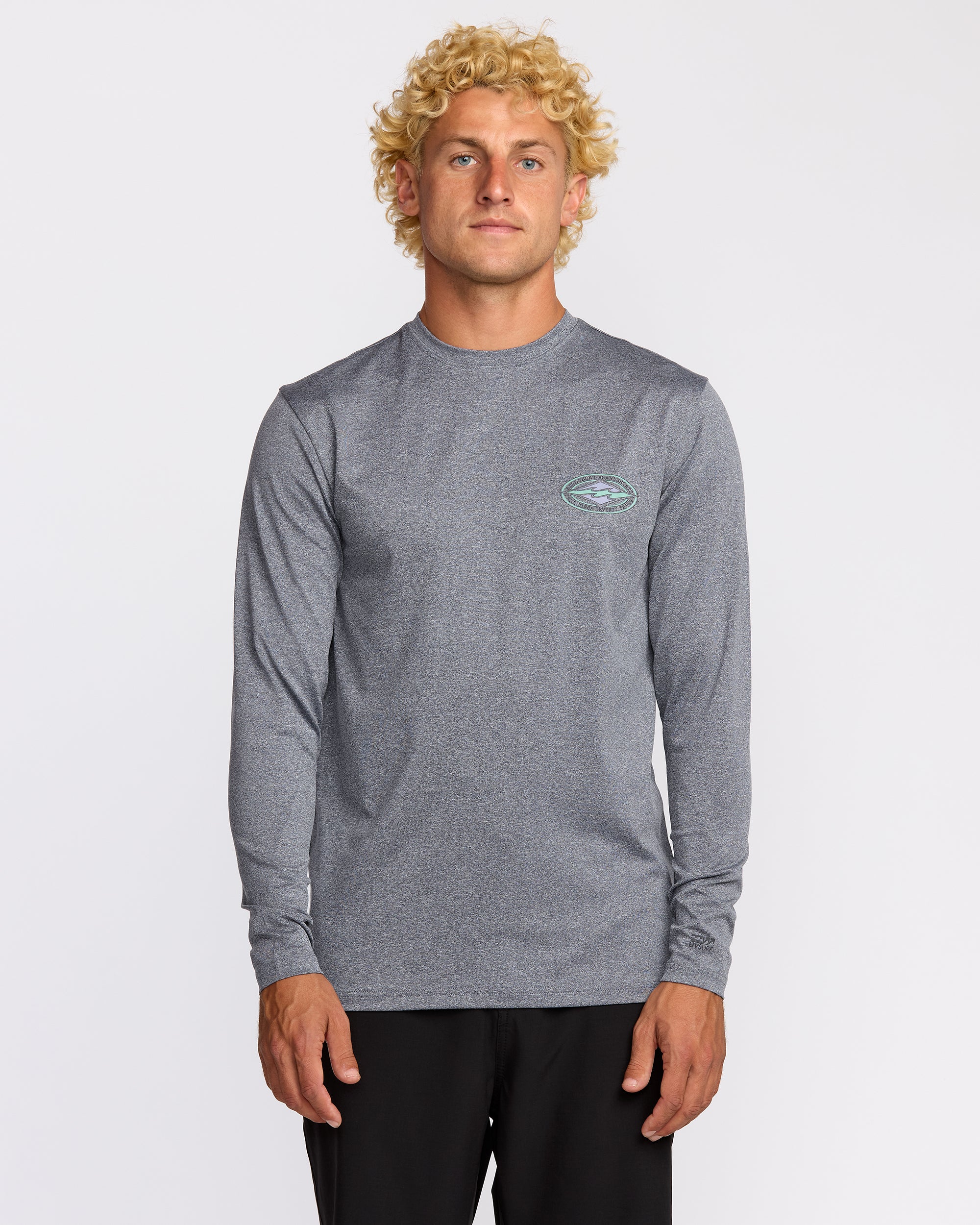 Diamond Vision Loose Fit Long Sleeve Surf T-Shirt - Grey Htr
