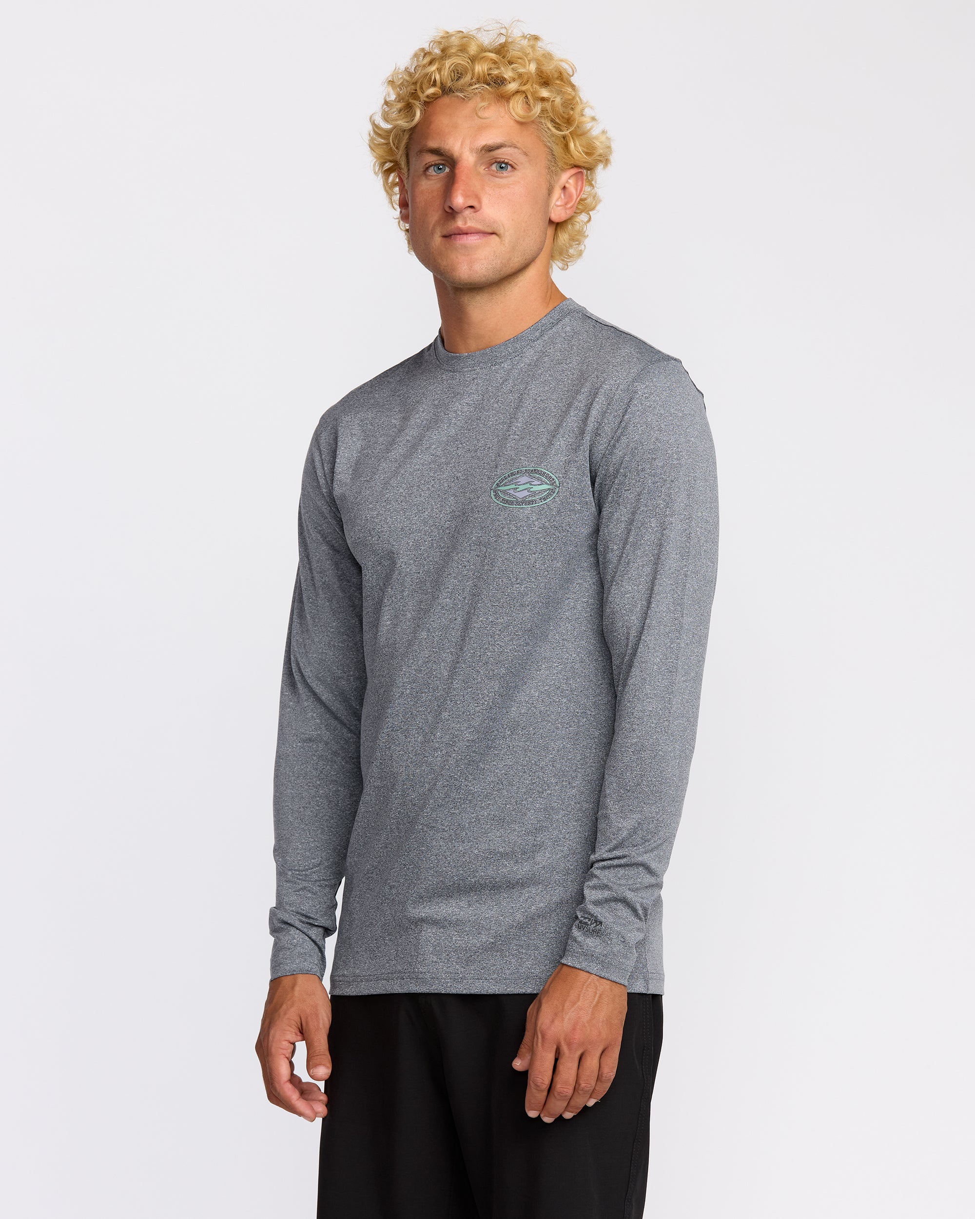 Diamond Vision Loose Fit Long Sleeve Surf T-Shirt - Grey Htr - Image 3