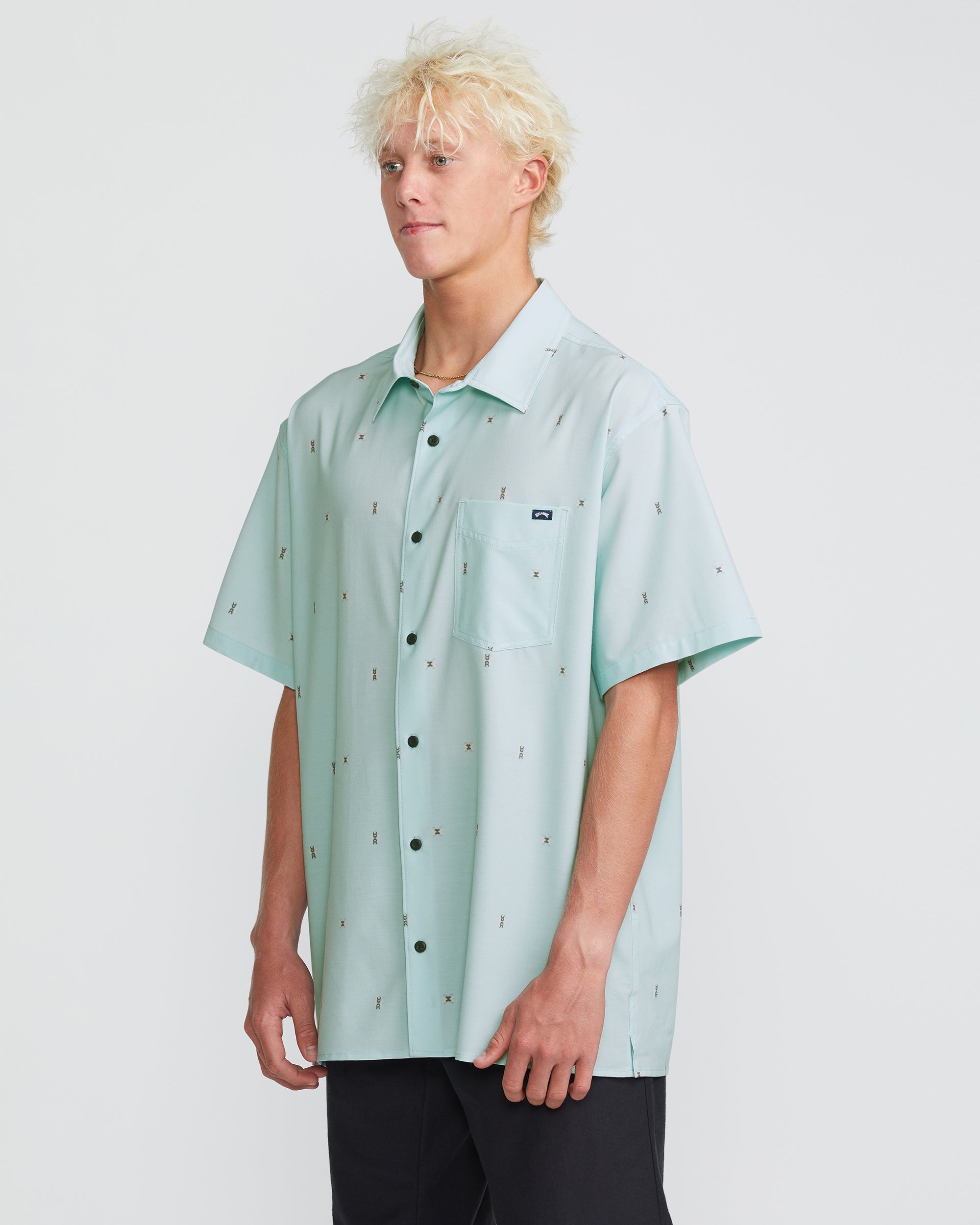 Surftrek Transit Short Sleeve Shirt - Dusty Blue - Image 3