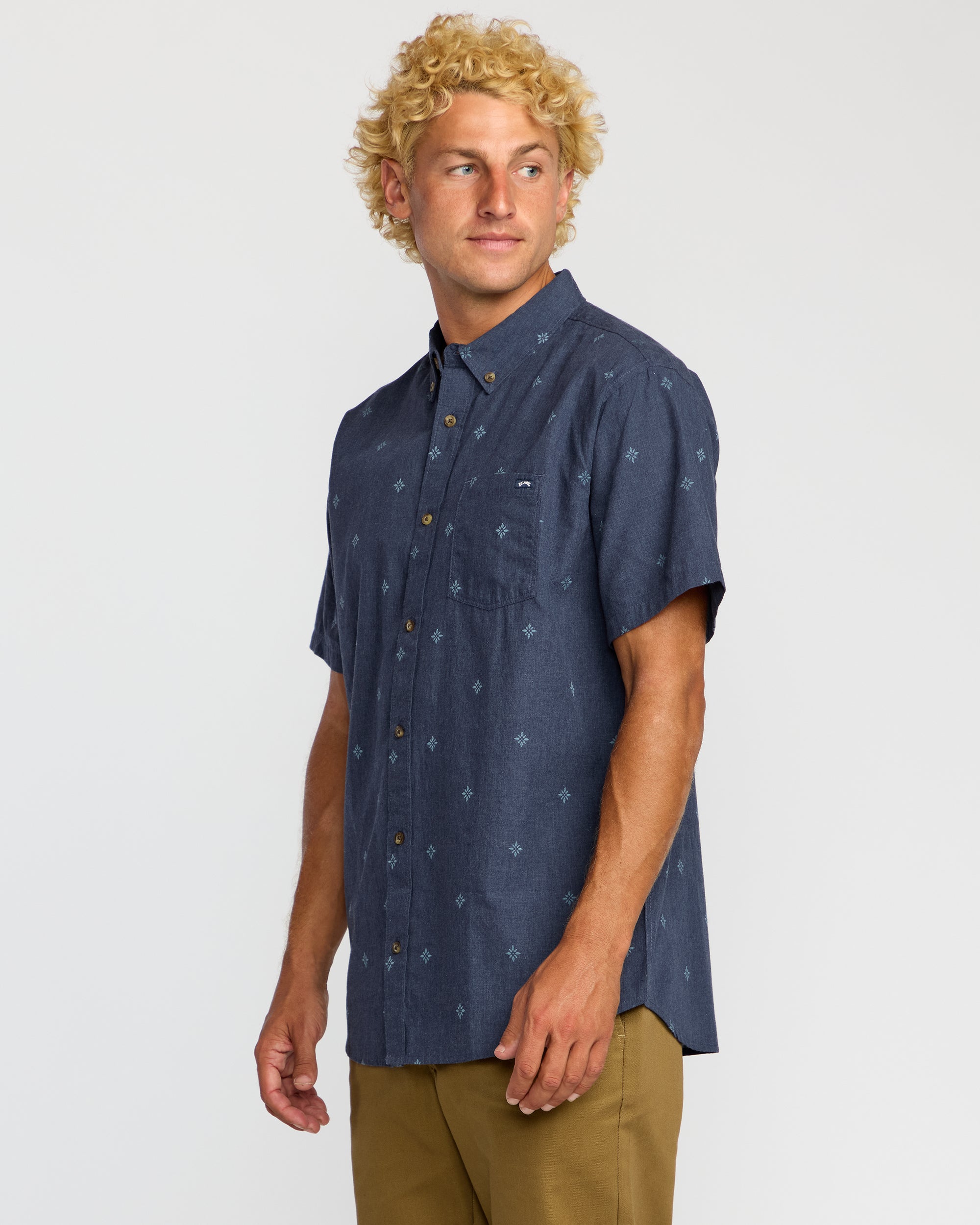 All Day Jacquard Short Sleeve Shirt - Midnight - Image 3