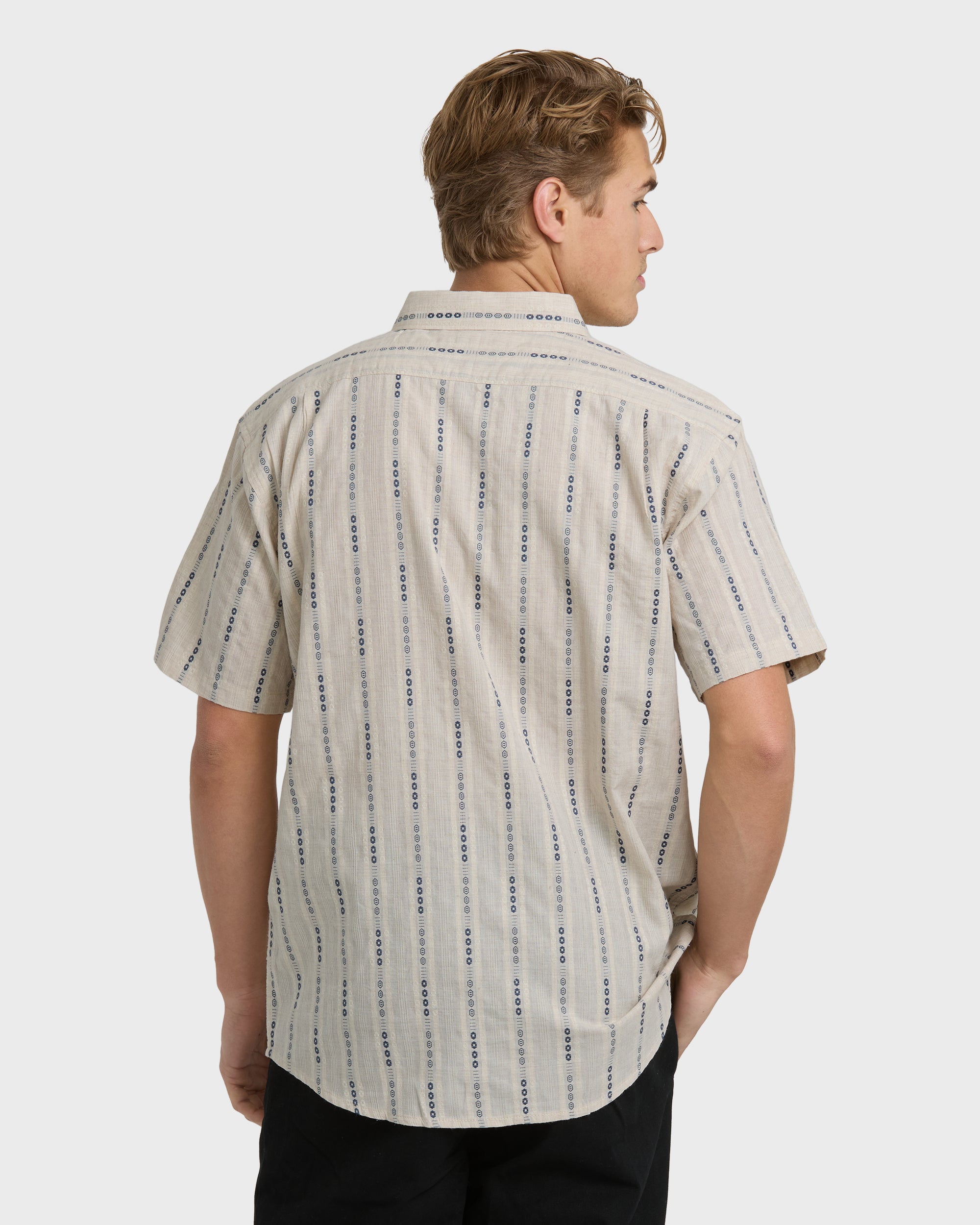 All Day Jacquard Short Sleeve Shirt - Stone - Image 5