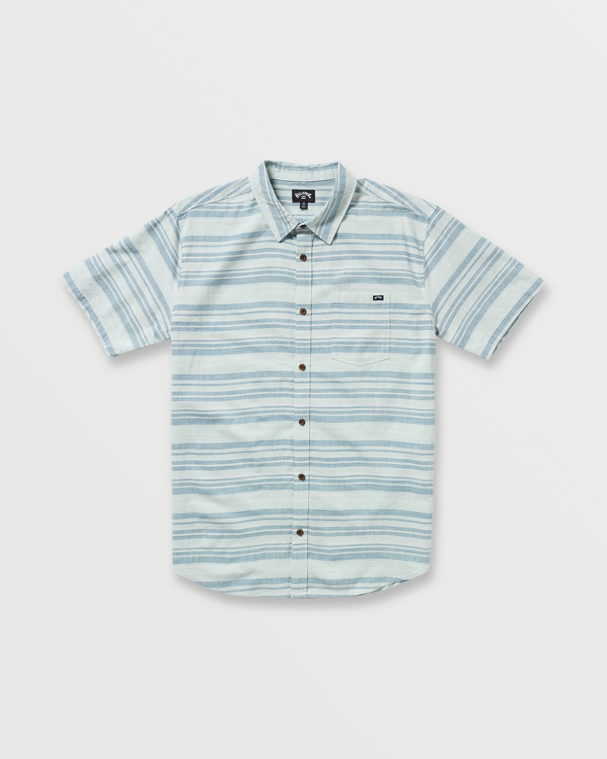 All Day Stripe Short Sleeve Shirt - Ash Blue - Image 3