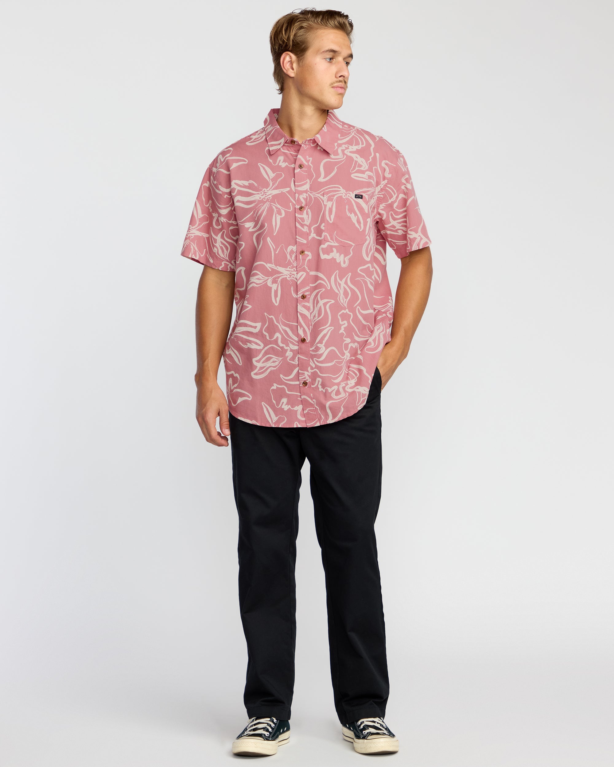 Sundays Short Sleeve Shirt - Faded Rose - Image 4