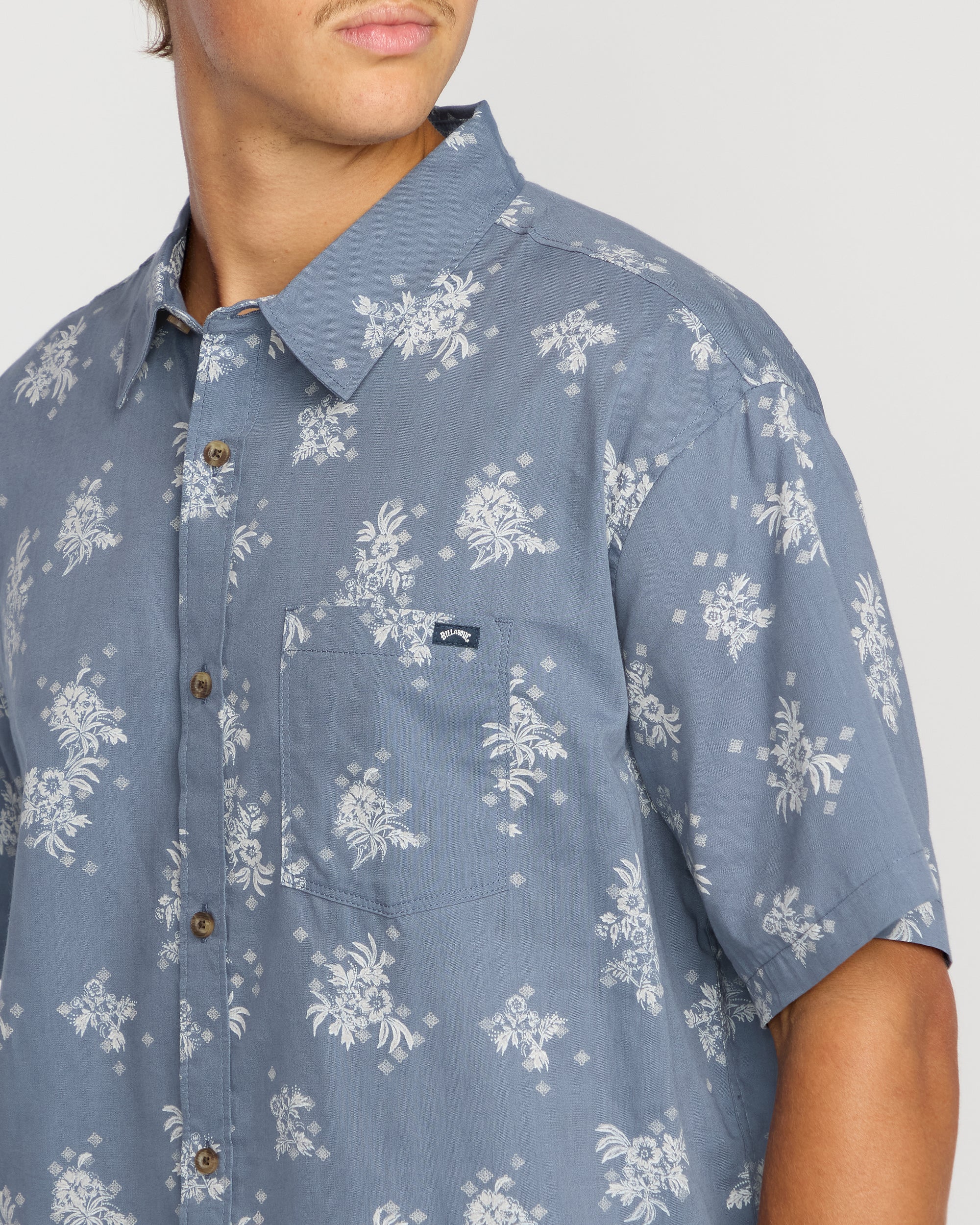 Sundays Mini Short Sleeve Shirt - Steel Blue - Image 5