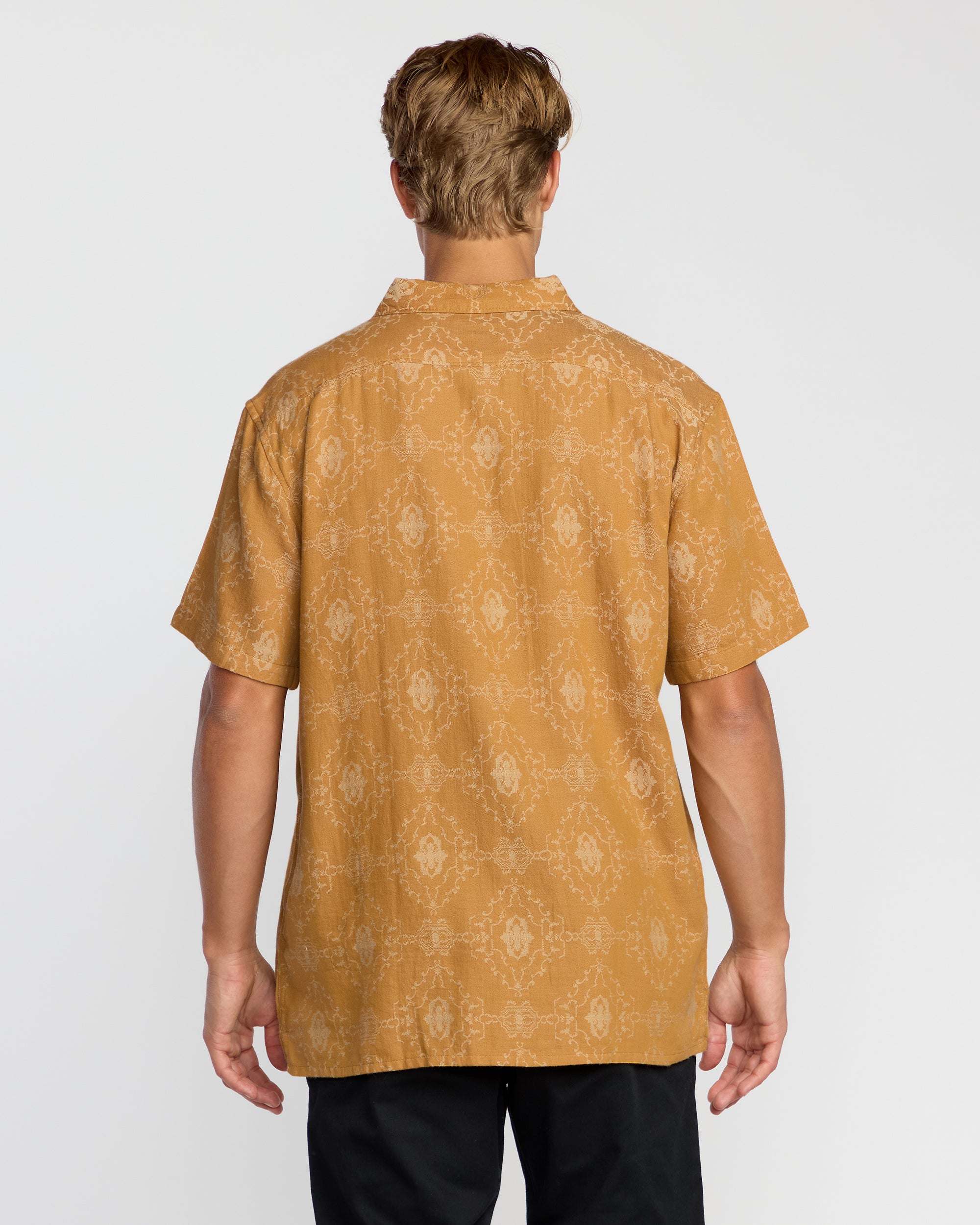 Sundays Jacquard Short Sleeve Shirt - Golden Haze - Image 3