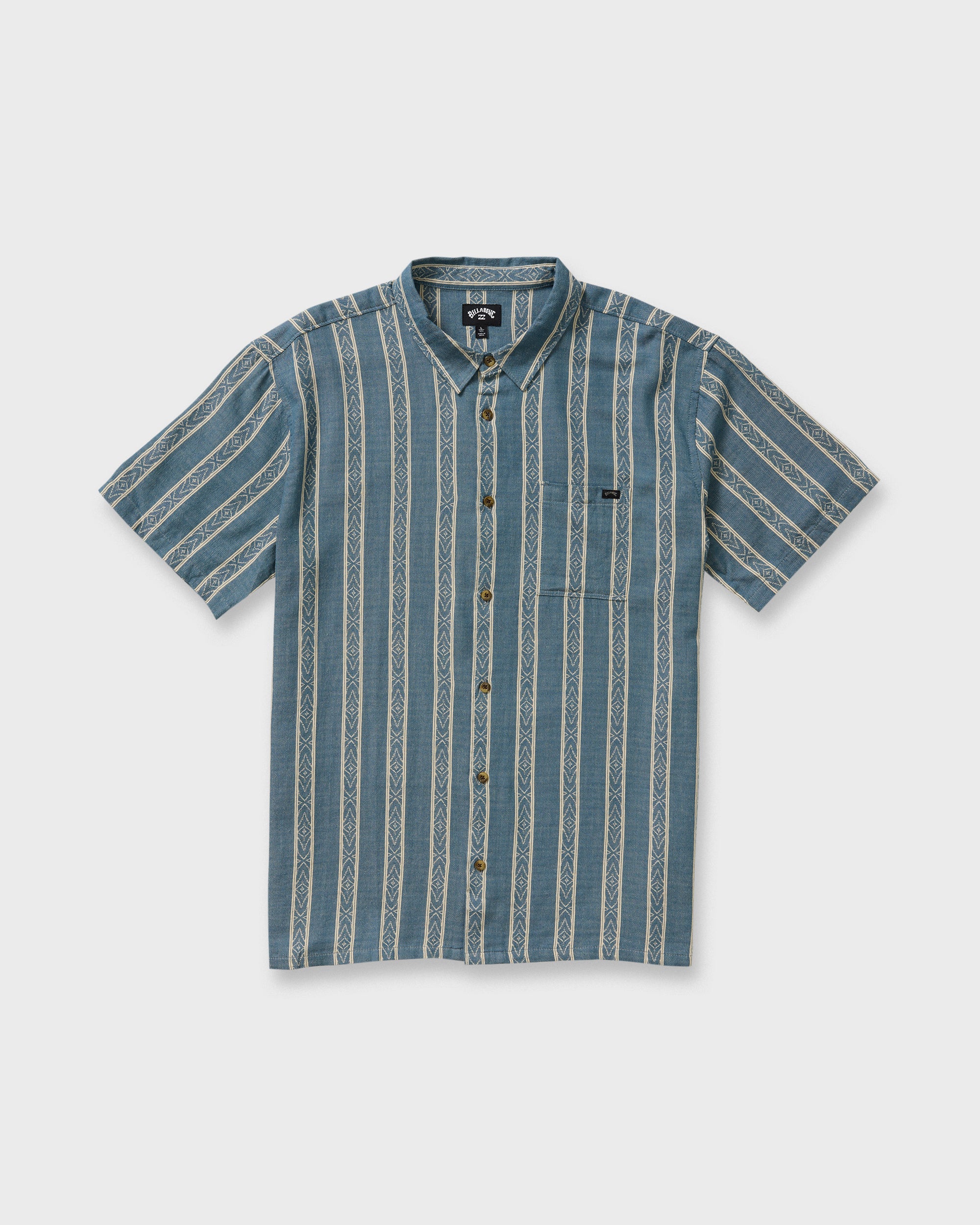 Sundays Jacquard Short Sleeve Shirt - Real Teal