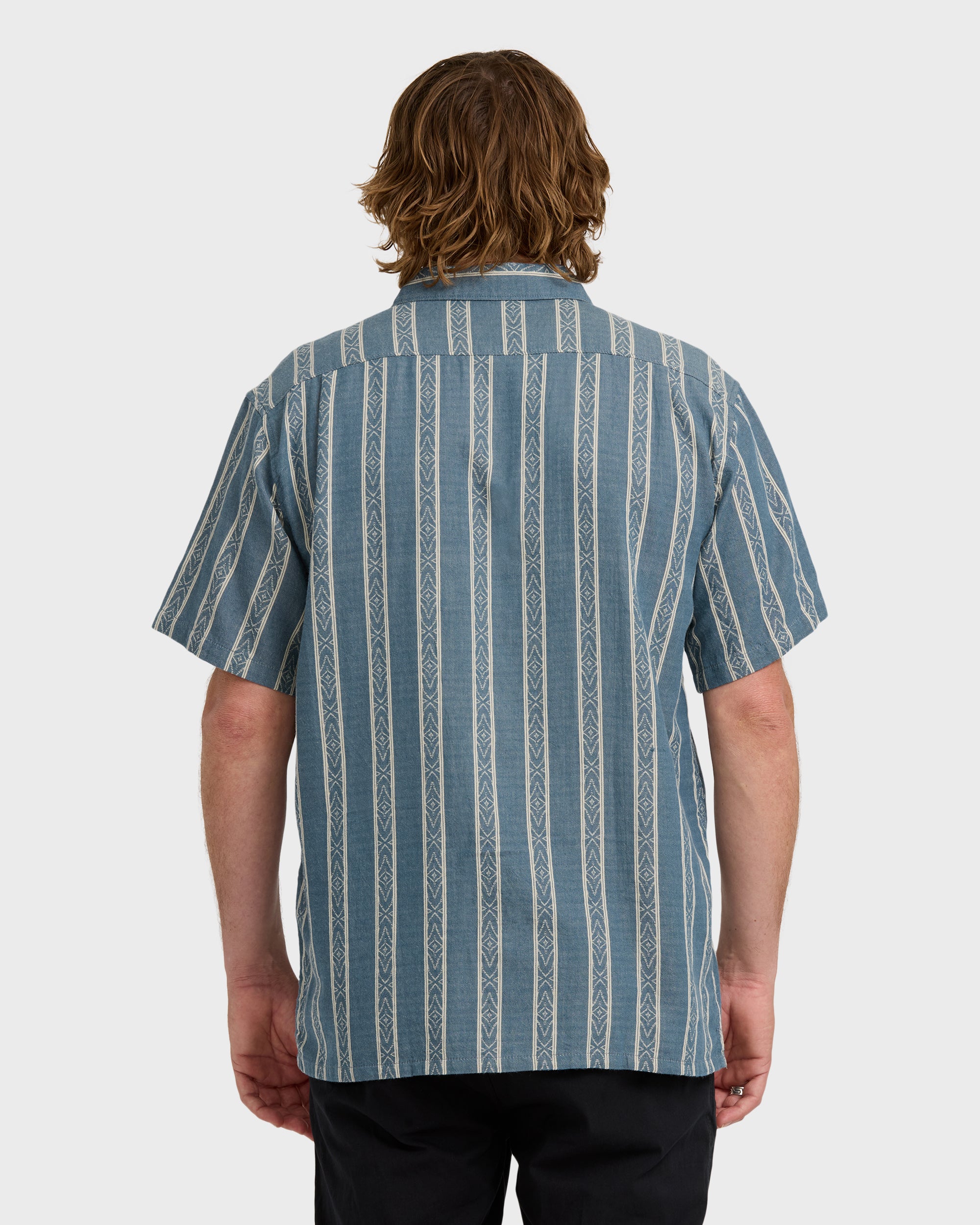 Sundays Jacquard Short Sleeve Shirt - Real Teal - Image 6