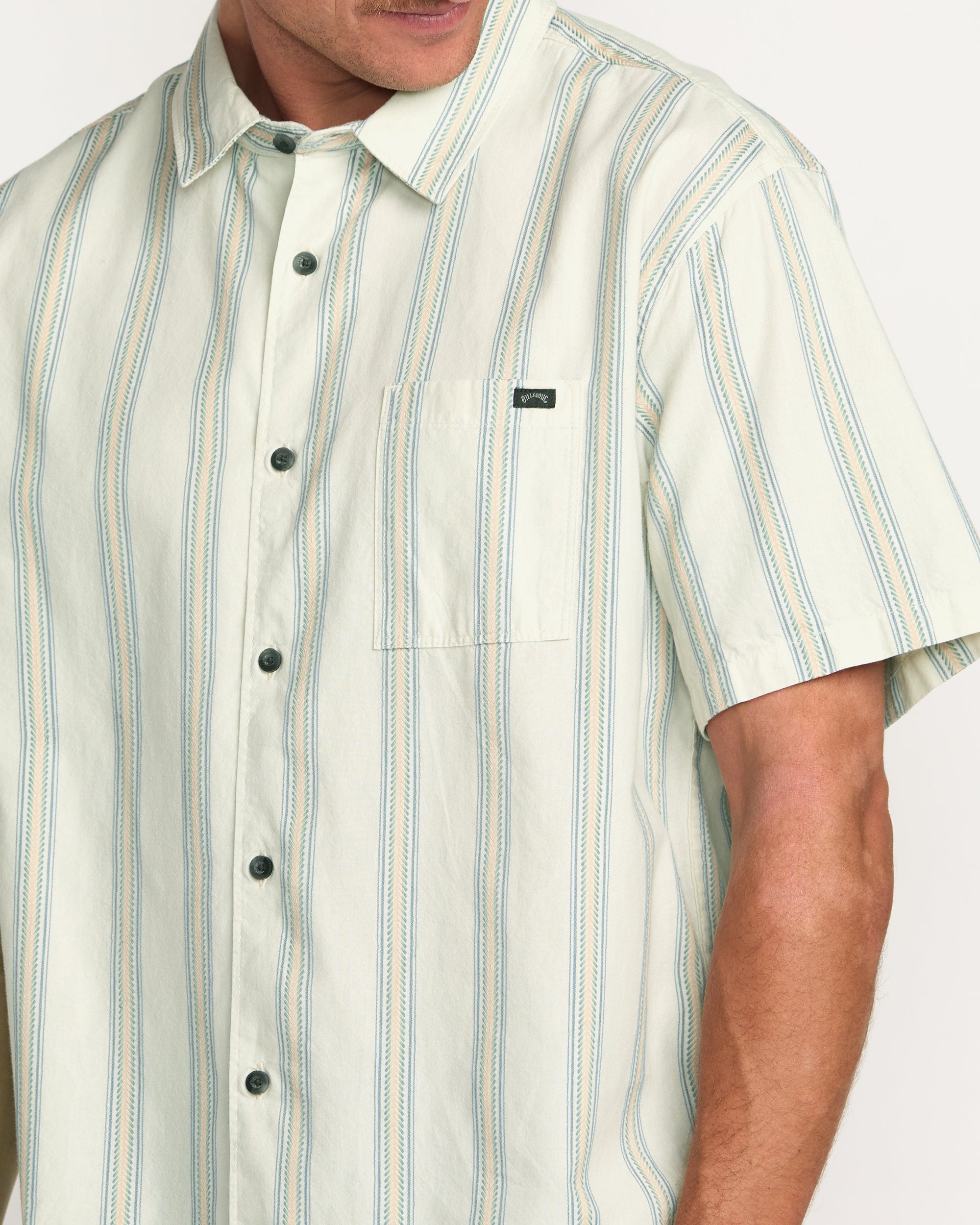 Sundays Jacquard Short Sleeve Shirt - Silver - Image 7