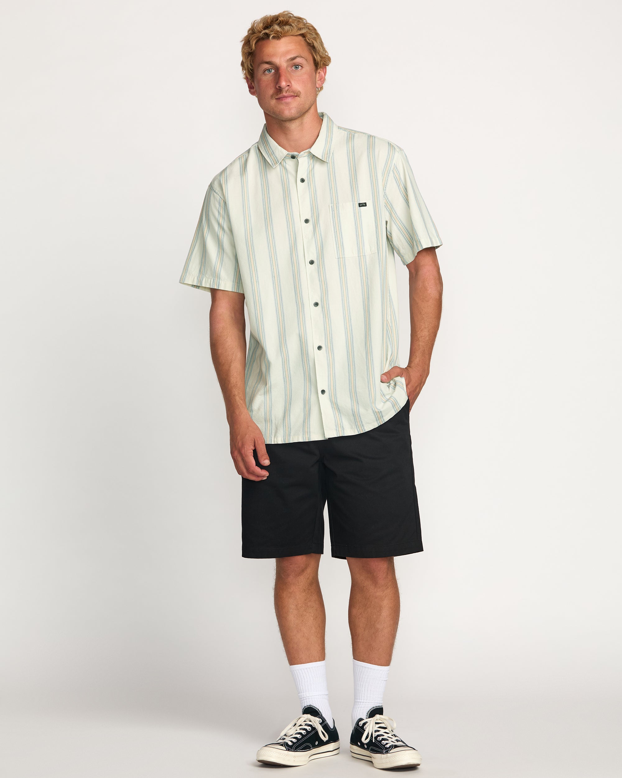 Sundays Jacquard Short Sleeve Shirt - Silver - Image 5