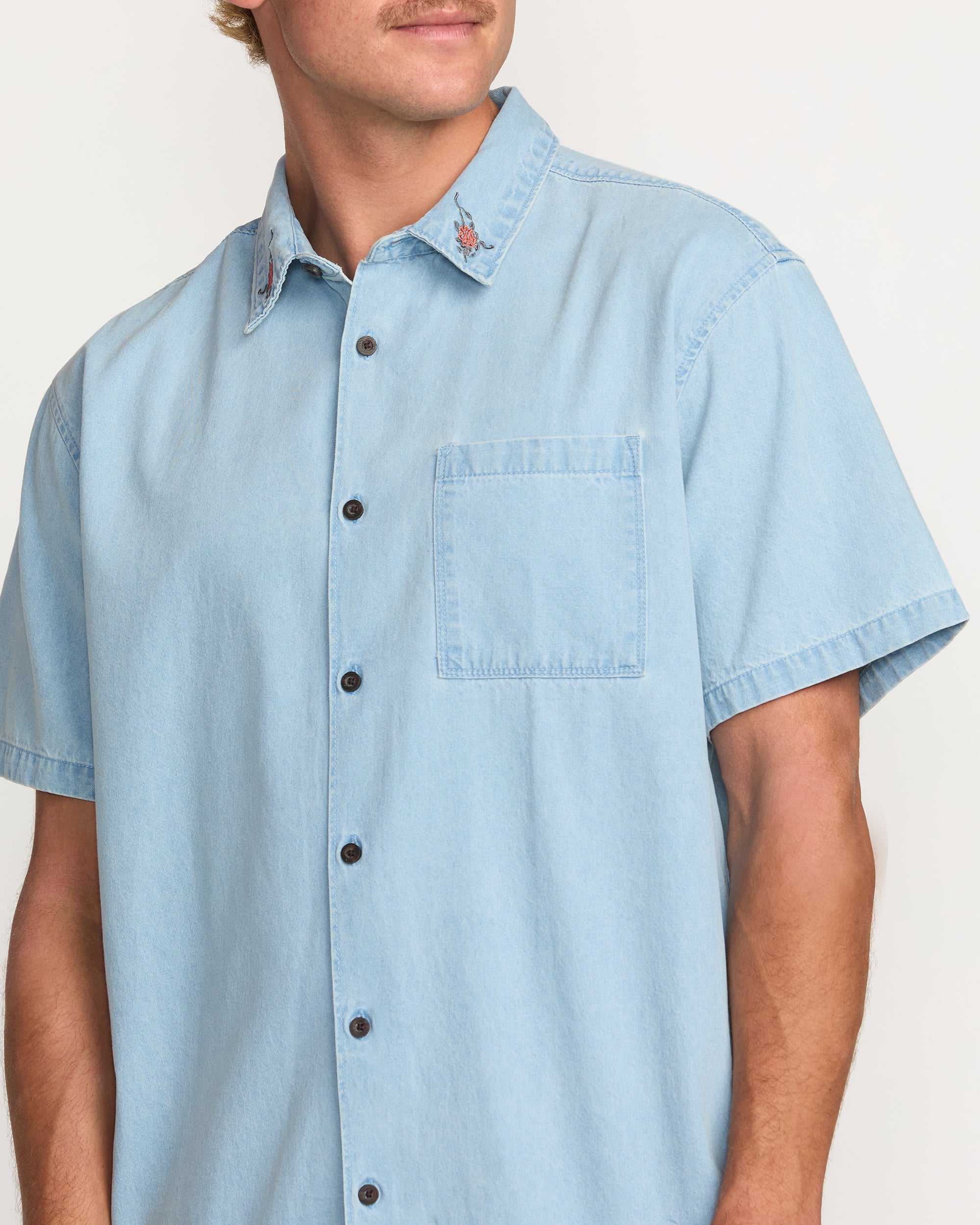 Occy Short Sleeve Shirt - Cloud Blue - Image 8