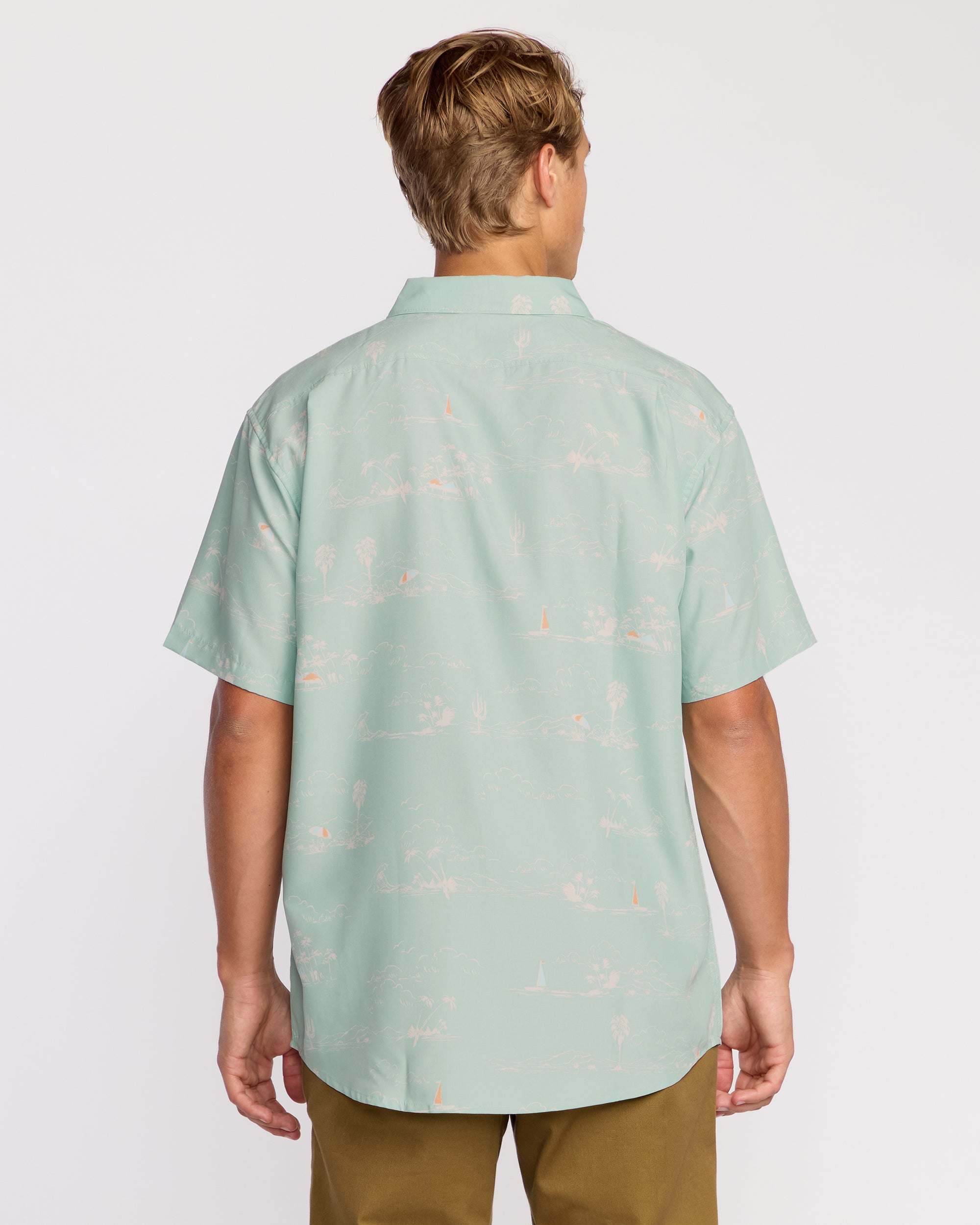 Sundays Lounge Short Sleeve Shirt - Green Ash - Image 2