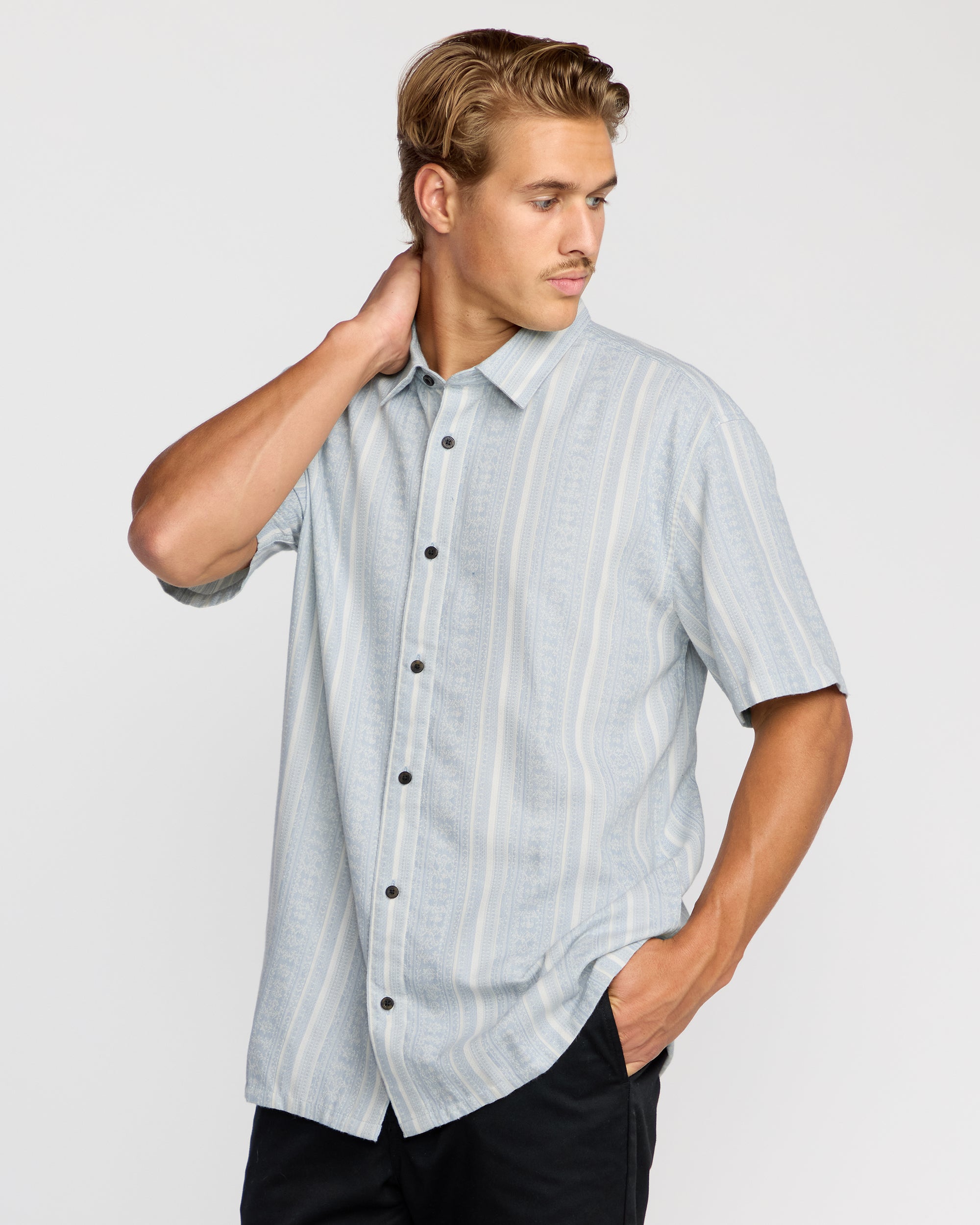 Sunshines Garage Short Sleeve Shirt - Stone Blue - Image 4