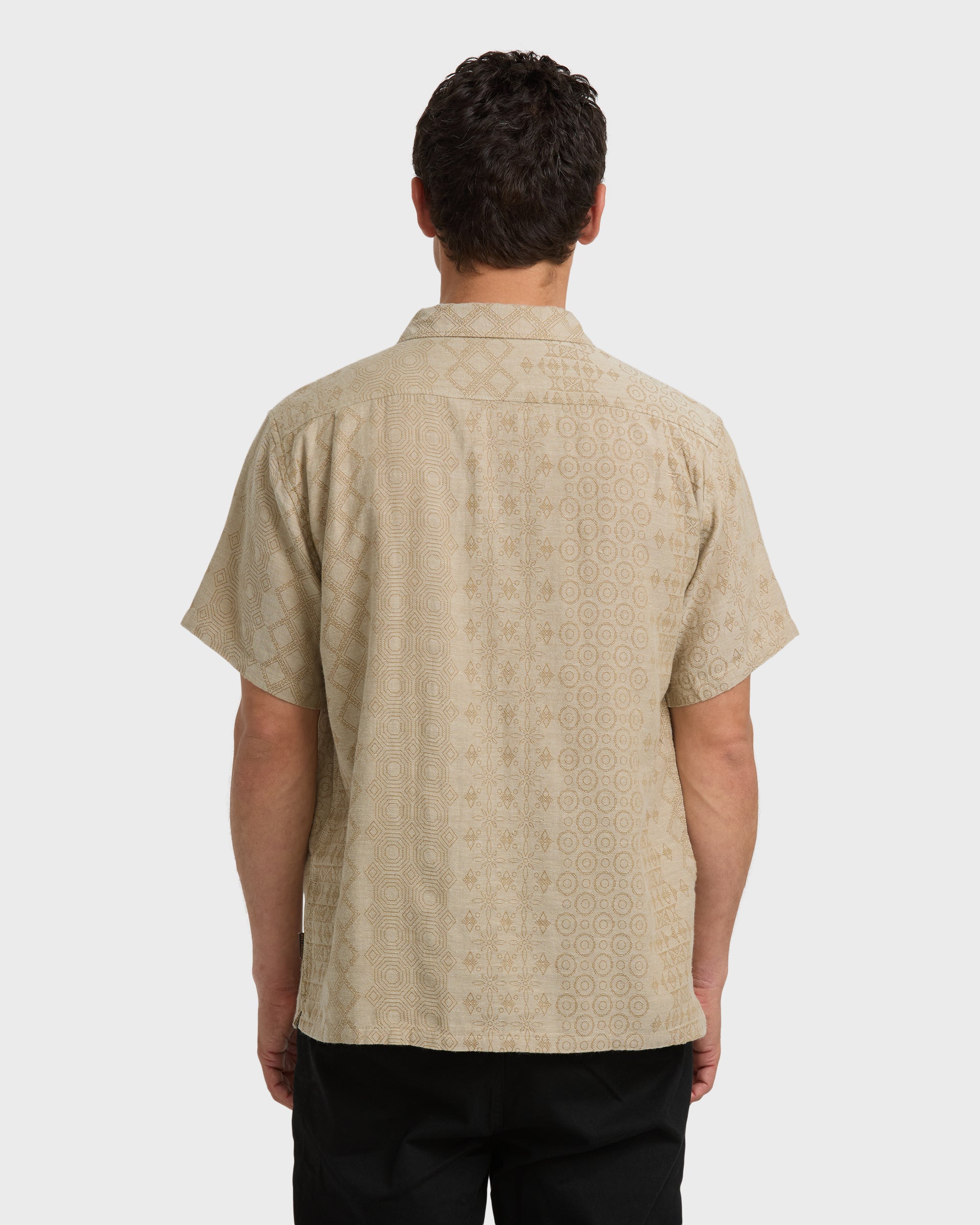 Needle Garage Jacquard Short Sleeve Shirt - Bone - Image 2