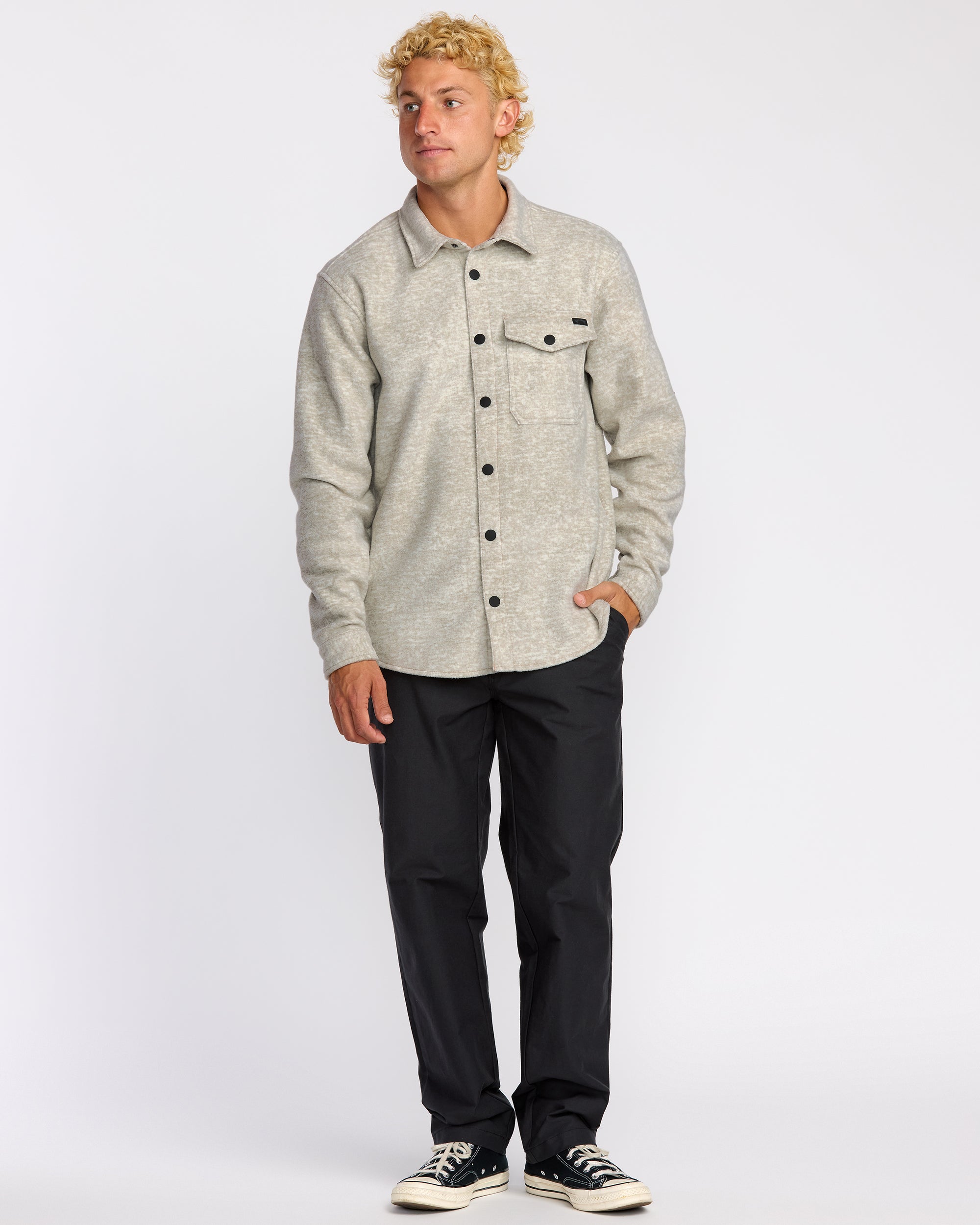 Furnace Long Sleeve Flannel Shirt - Gravel - Image 3