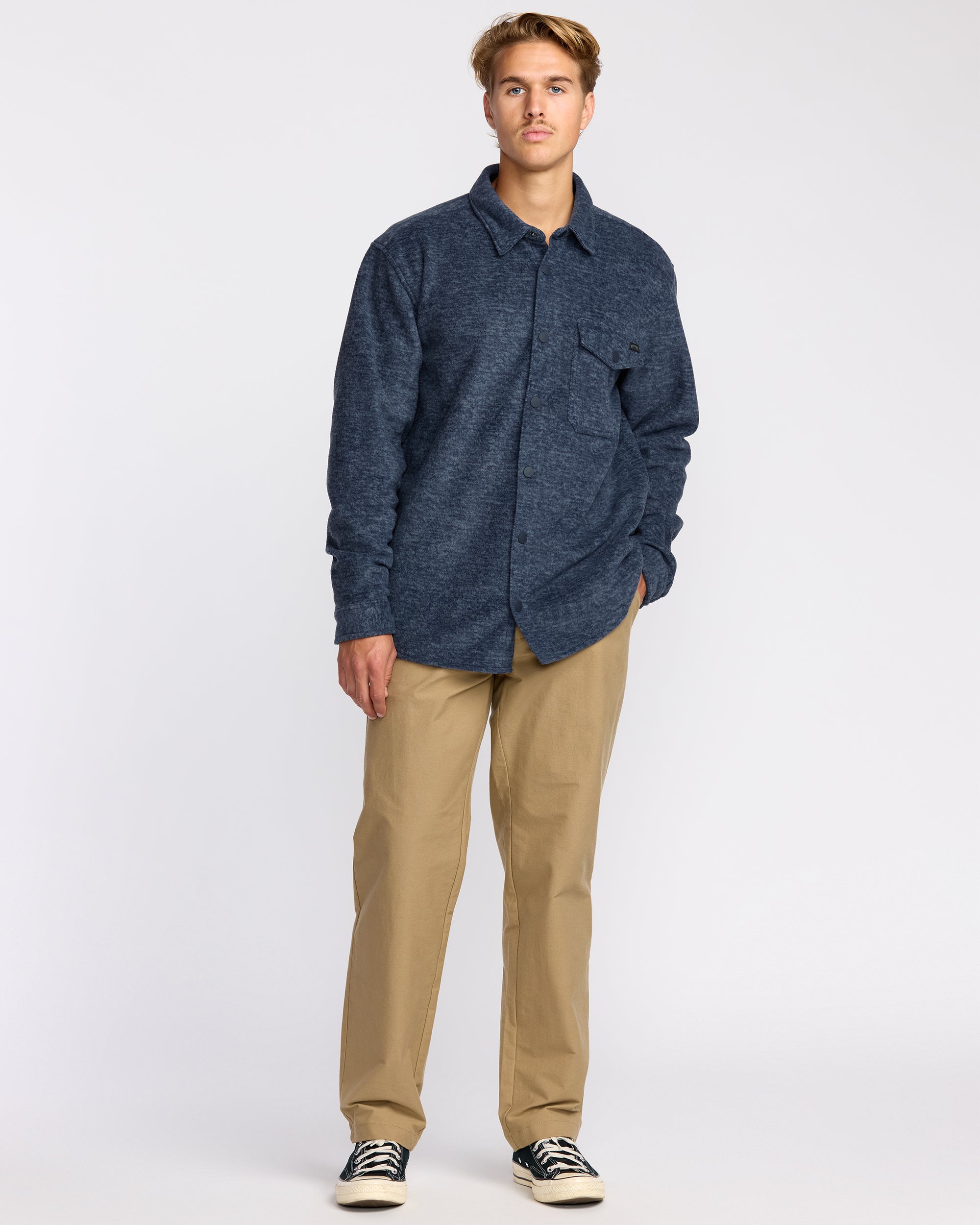 Furnace Long Sleeve Flannel Shirt - Navy - Image 3