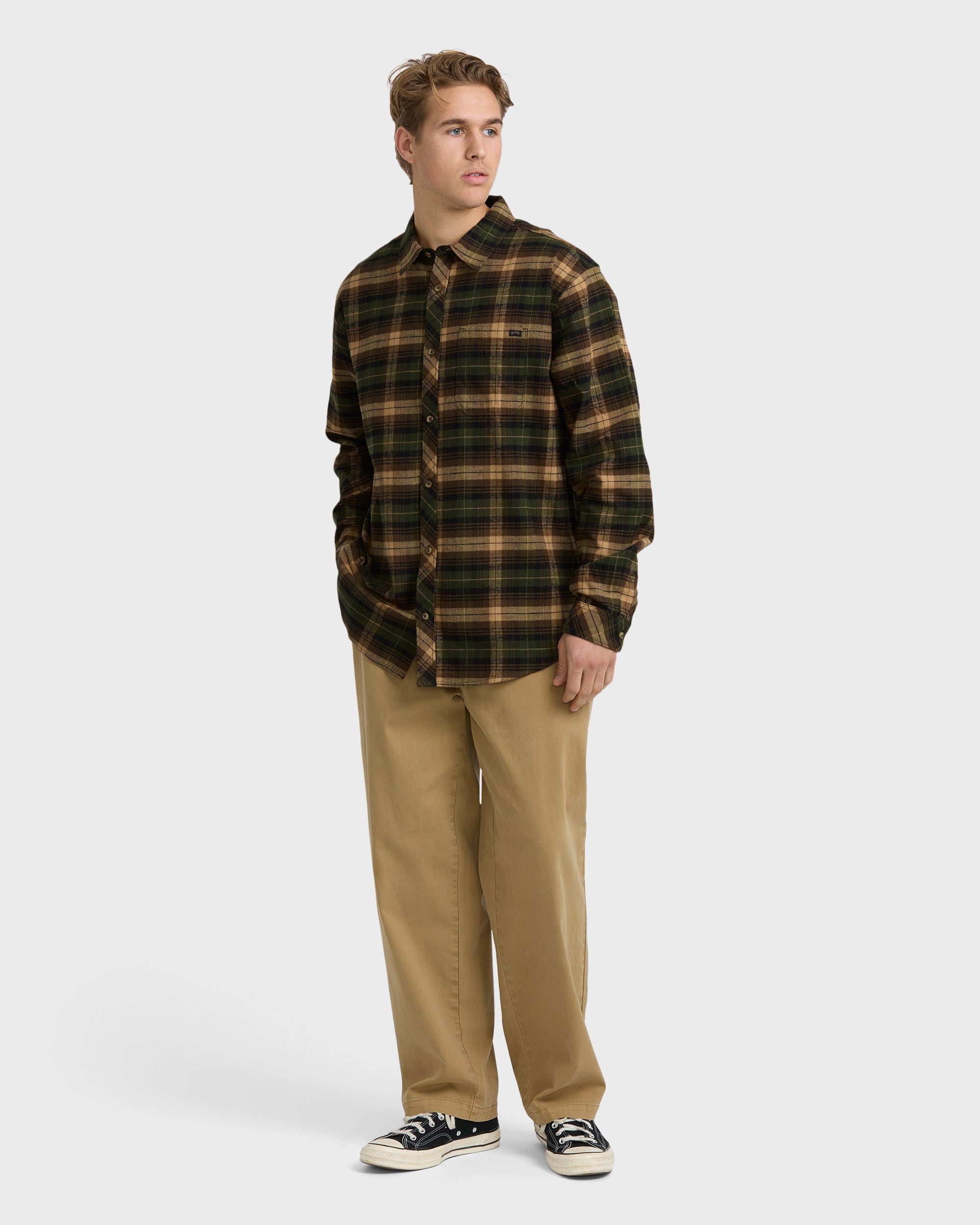 Coastline Long Sleeve Flannel Shirt - Forest - Image 4
