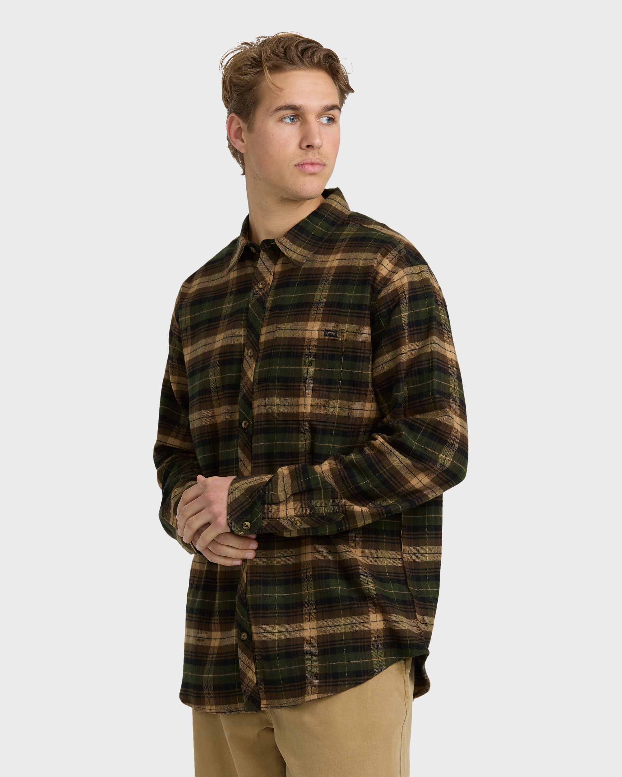 Coastline Long Sleeve Flannel Shirt - Forest - Image 3