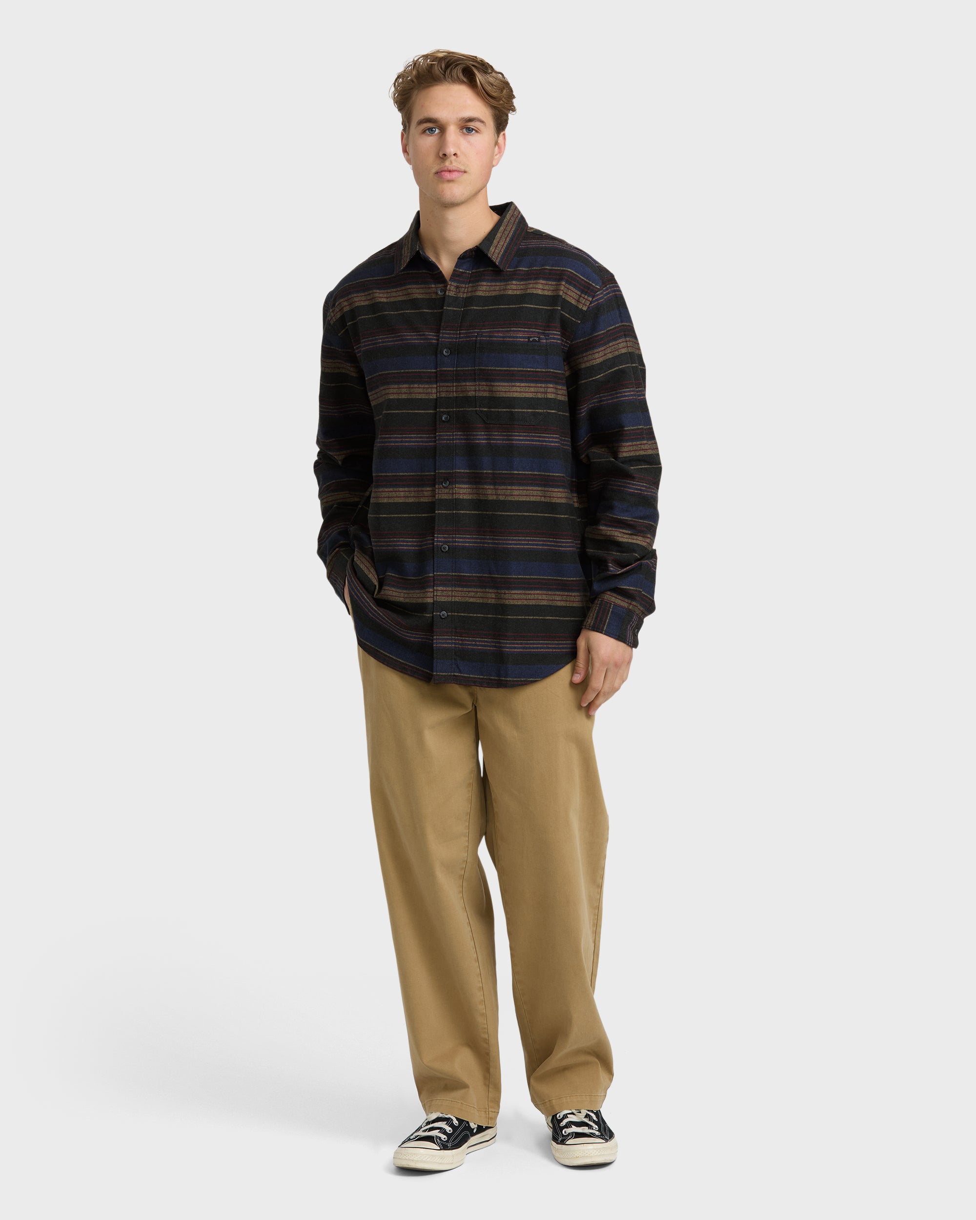 Coastline Long Sleeve Flannel Shirt - Stealth - Image 4