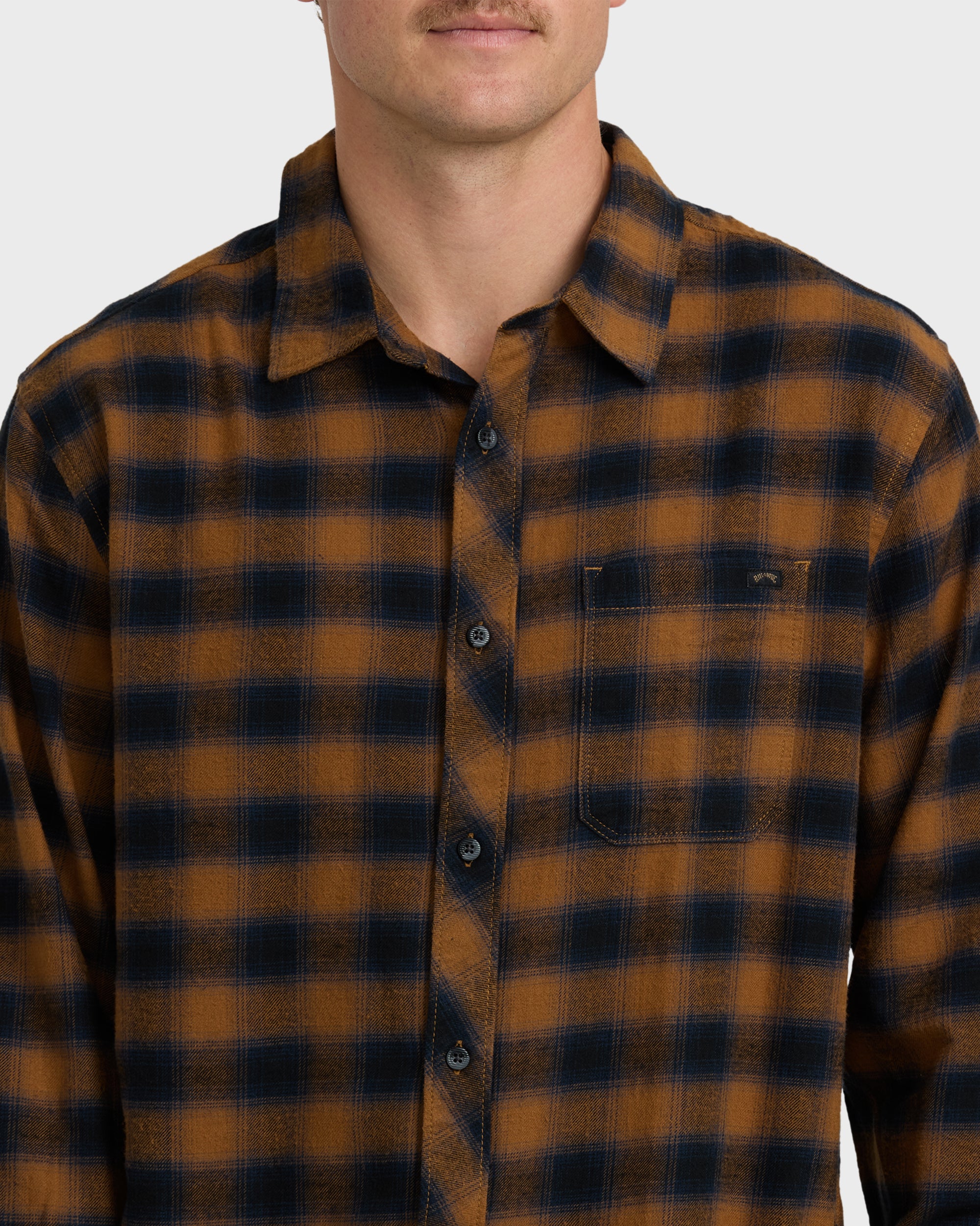 Coastline Long Sleeve Flannel Shirt - Tobacco - Image 5