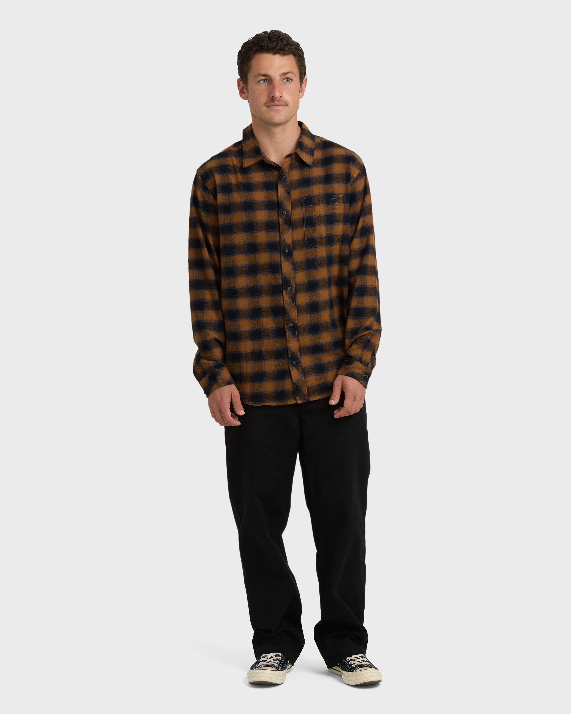 Coastline Long Sleeve Flannel Shirt - Tobacco - Image 4