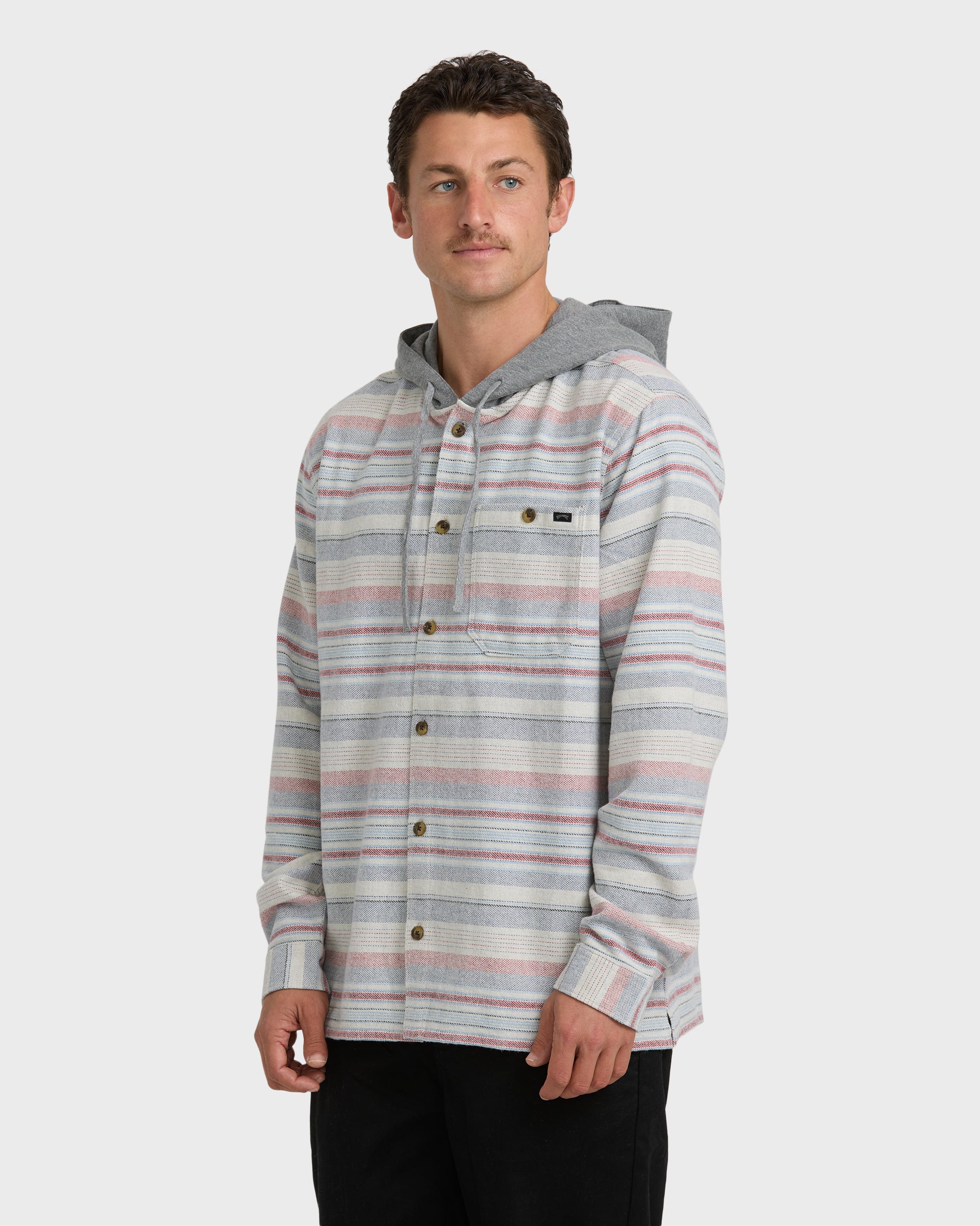 Baja Long Sleeve Flannel Shirt - Off White - Image 4