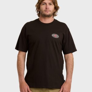 Rotor Diamond Regular Short Sleeve T-Shirt - Black Red