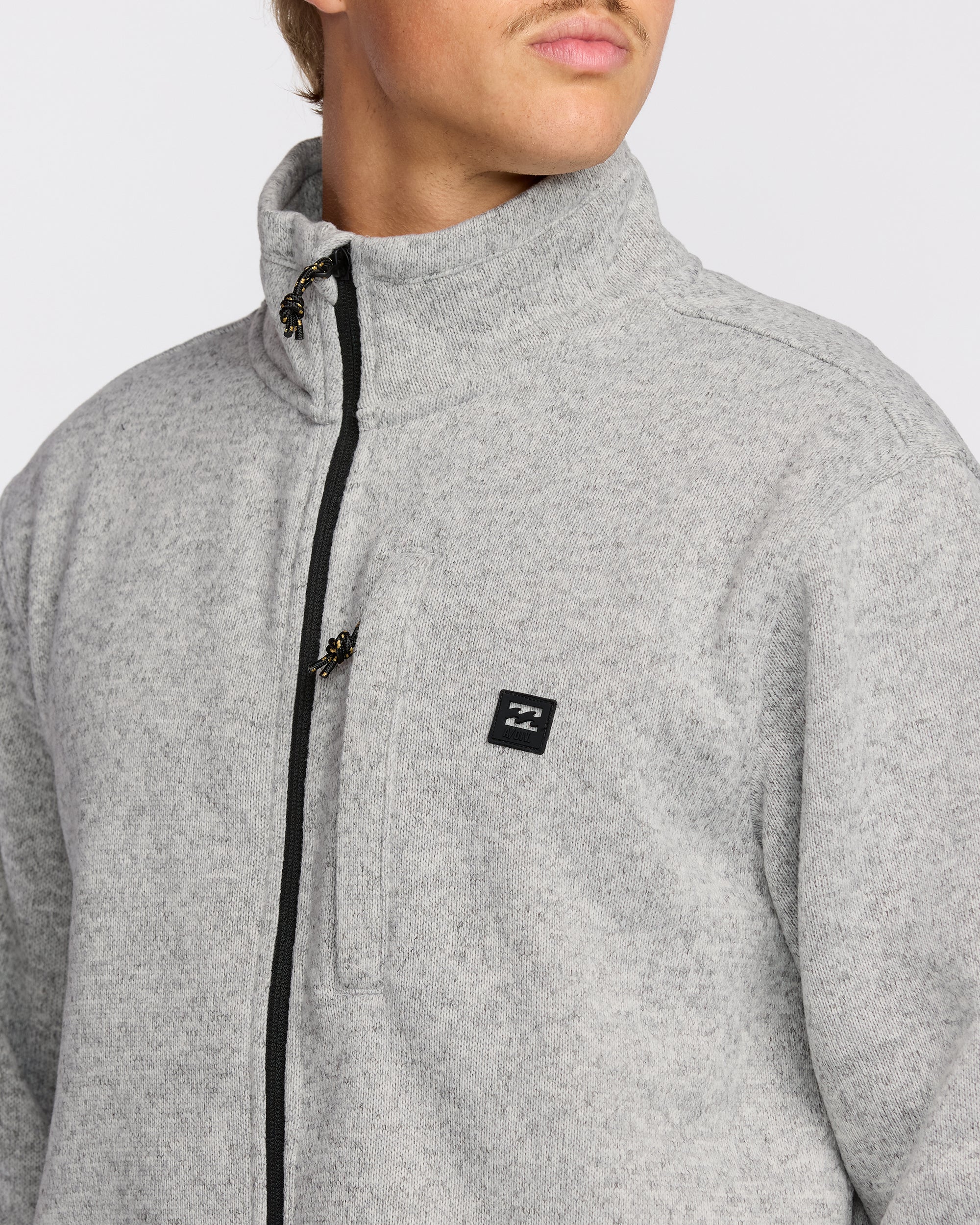 Boundary Mock Neck Zip Sweatshirt - Grey Htr - Image 5