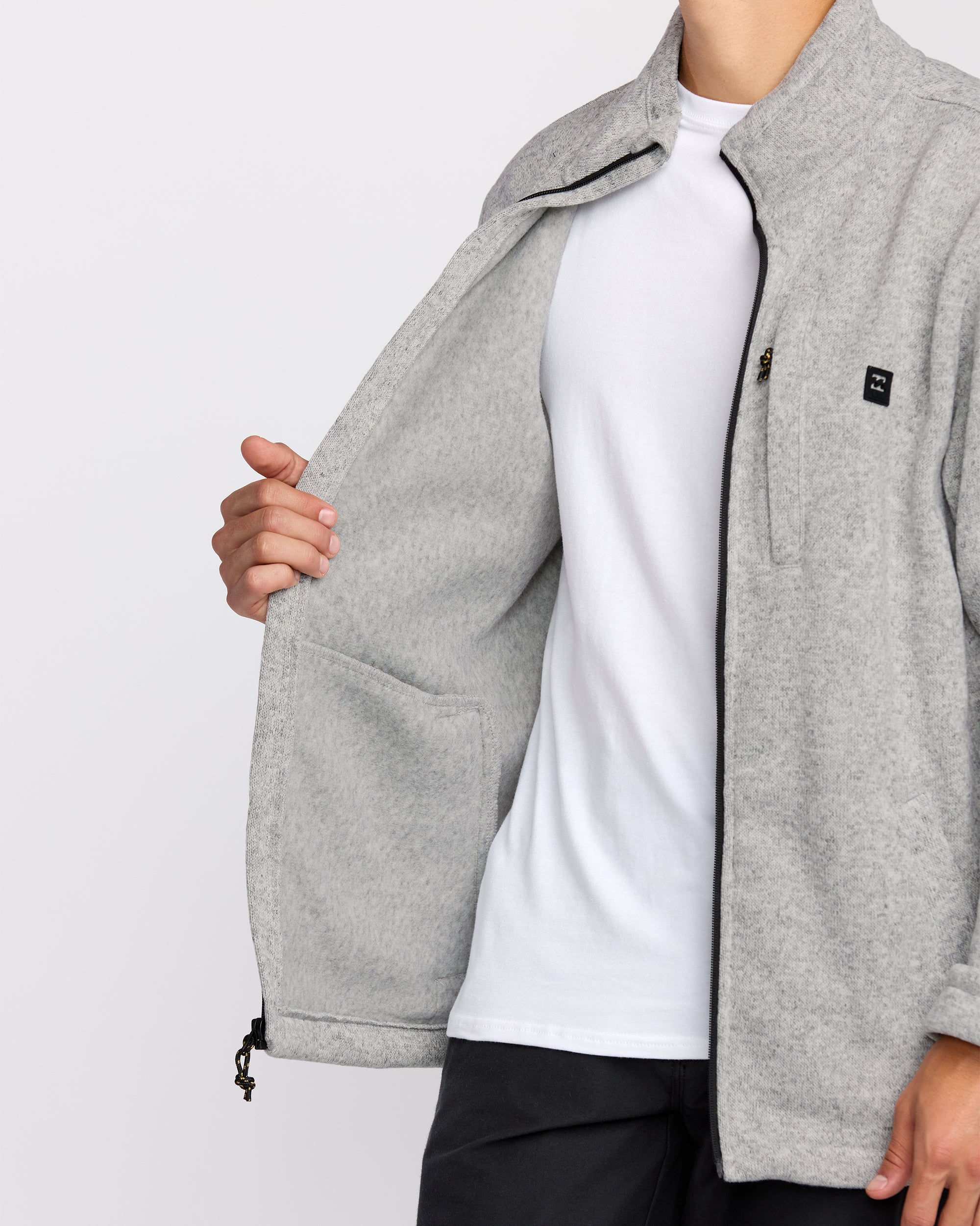 Boundary Mock Neck Zip Sweatshirt - Grey Htr - Image 7
