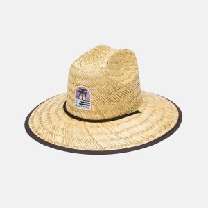 Tides Patch Straw Hat - Black Multi