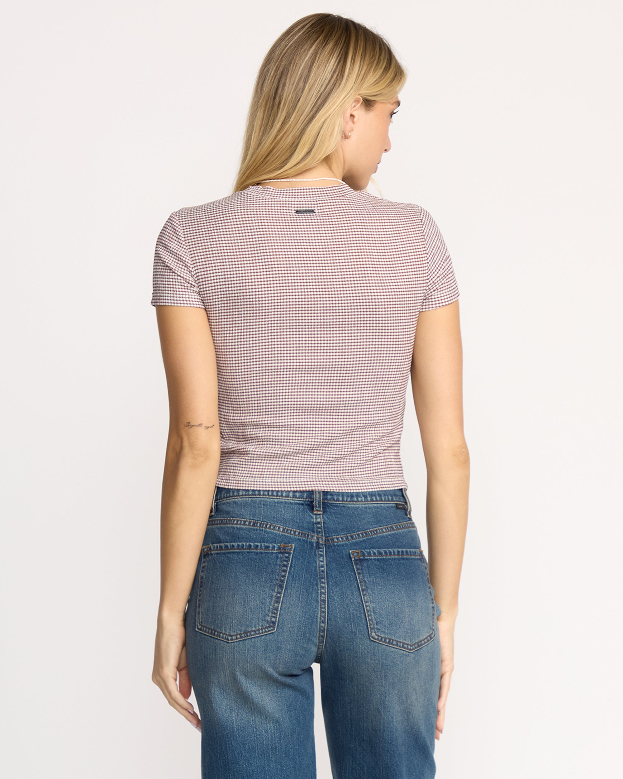 Checked Out Knit T-Shirt - Espresso - Image 5