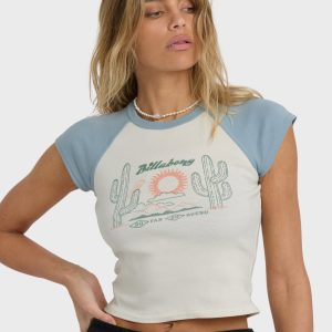 Forever Had Short Sleeve Raglan Tee - Mineral Blue