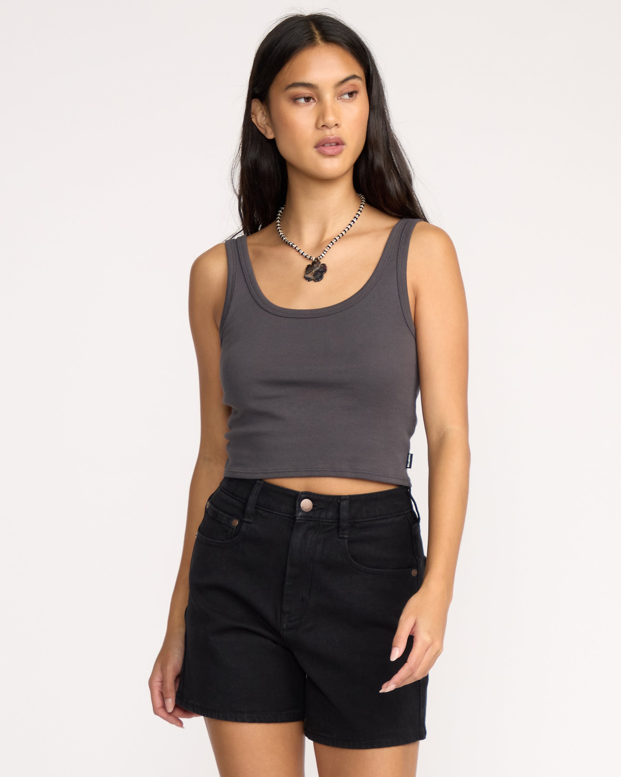 Goddess Knit Tank - Black Sands