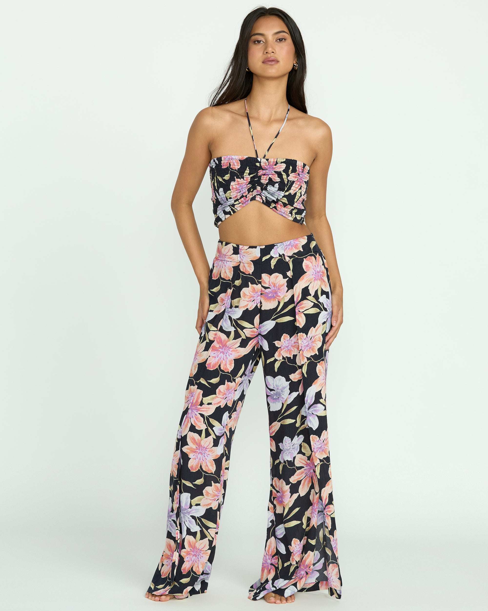 Summer Sunshine Crop Top - Black Multi - Image 3