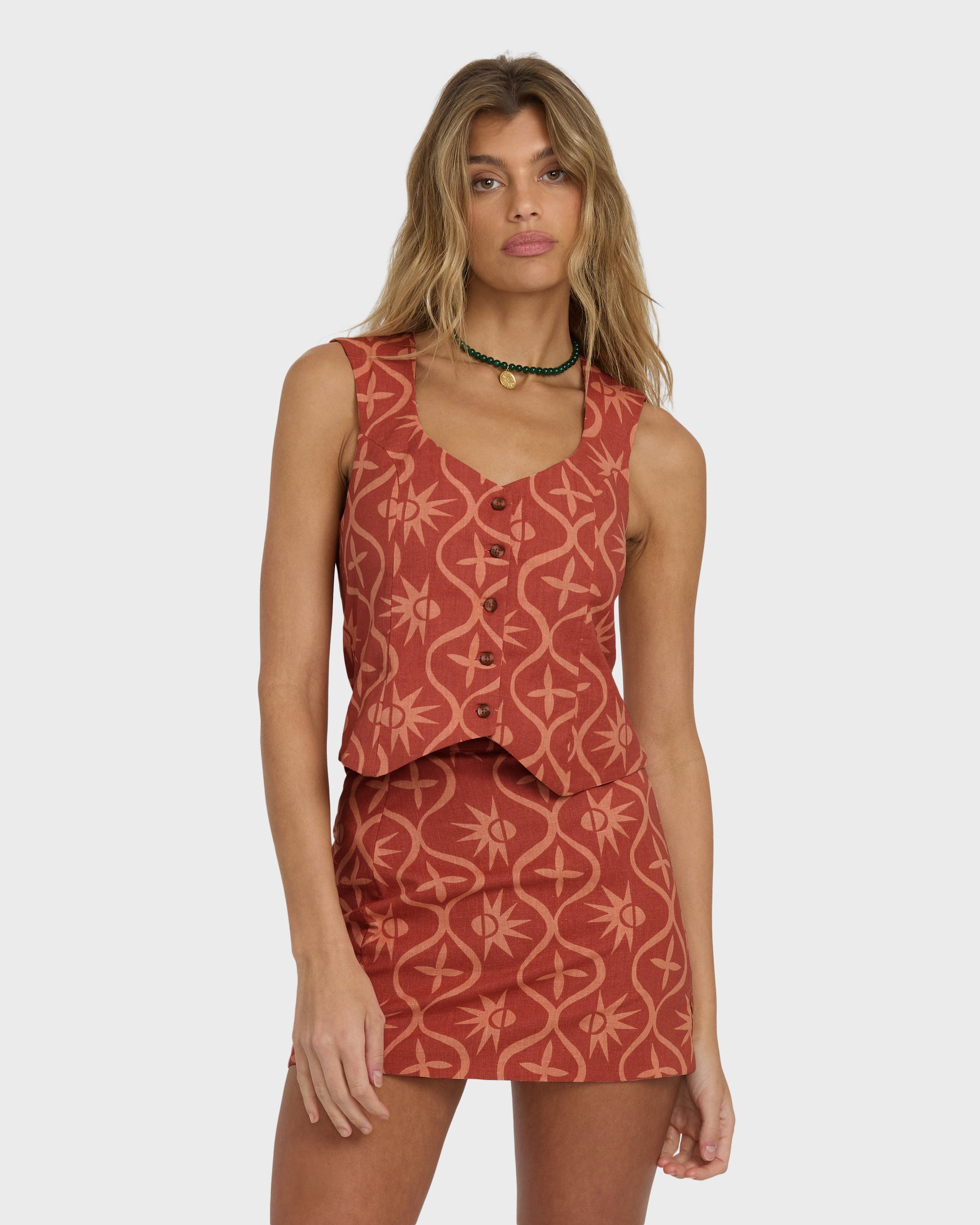 Sunny Waves Vest - Dark Coral - Image 3