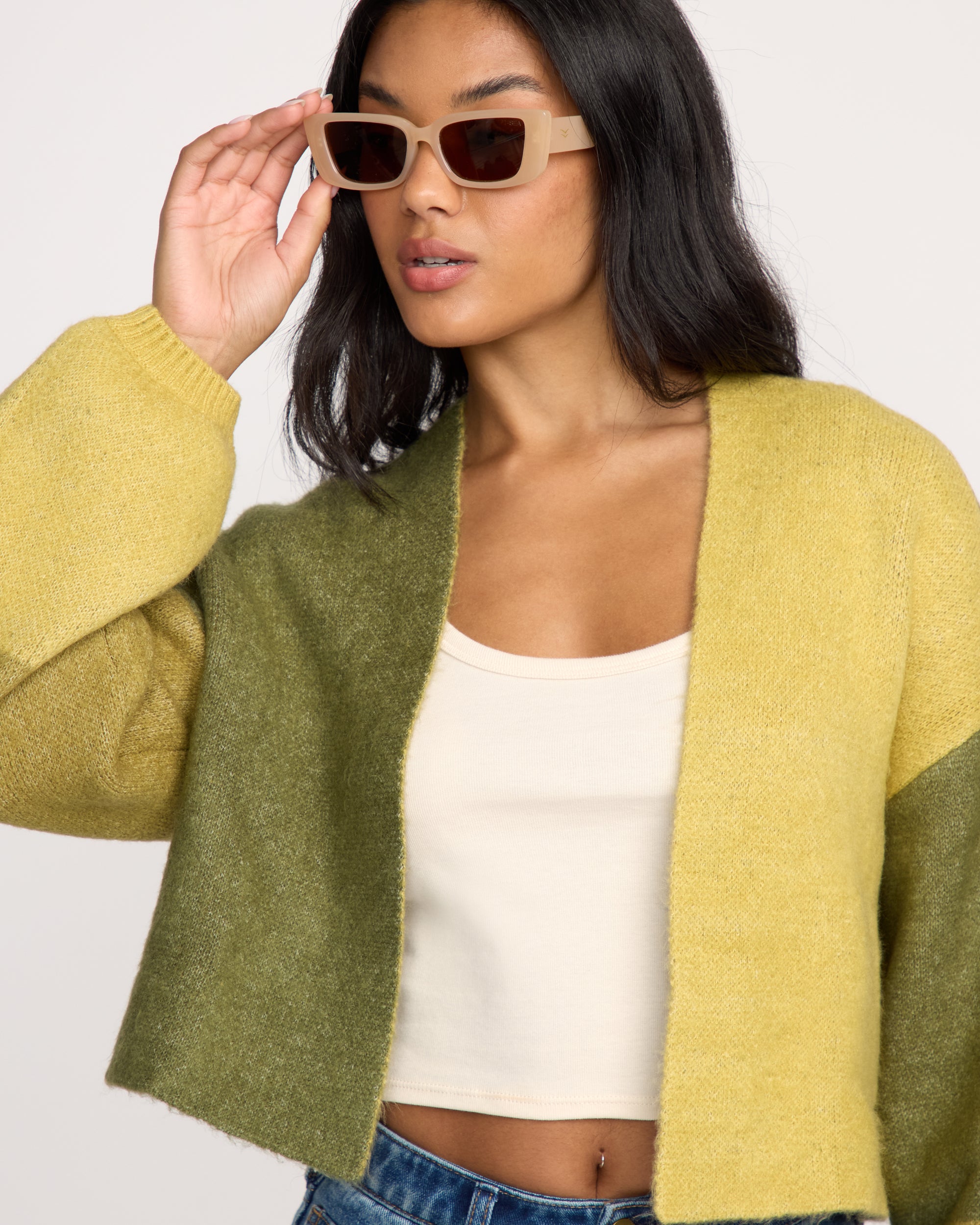 Block Out Cardigan - Green Tea - Image 4