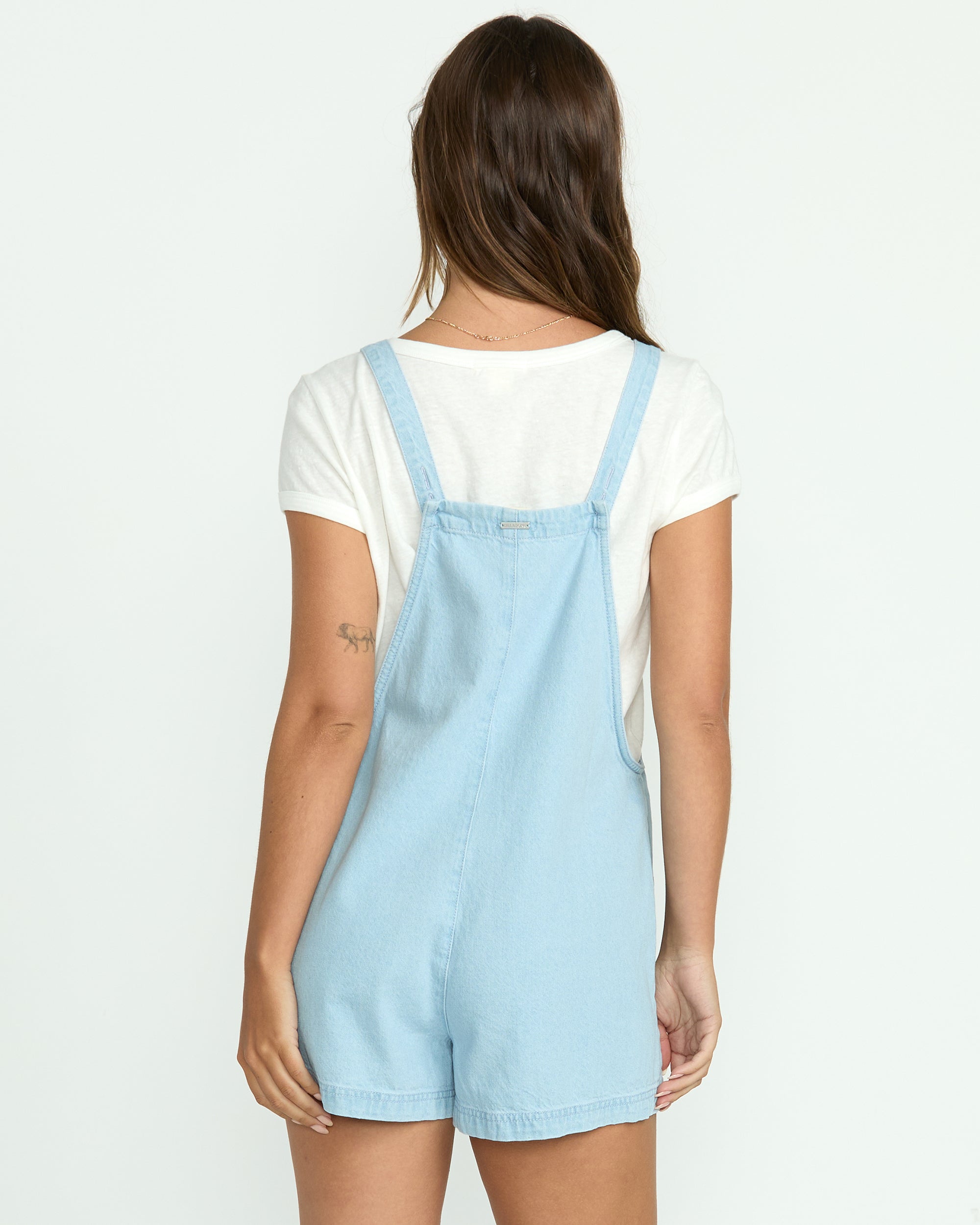 Beach Crush Denim Shortalls - Salt Blue - Image 5