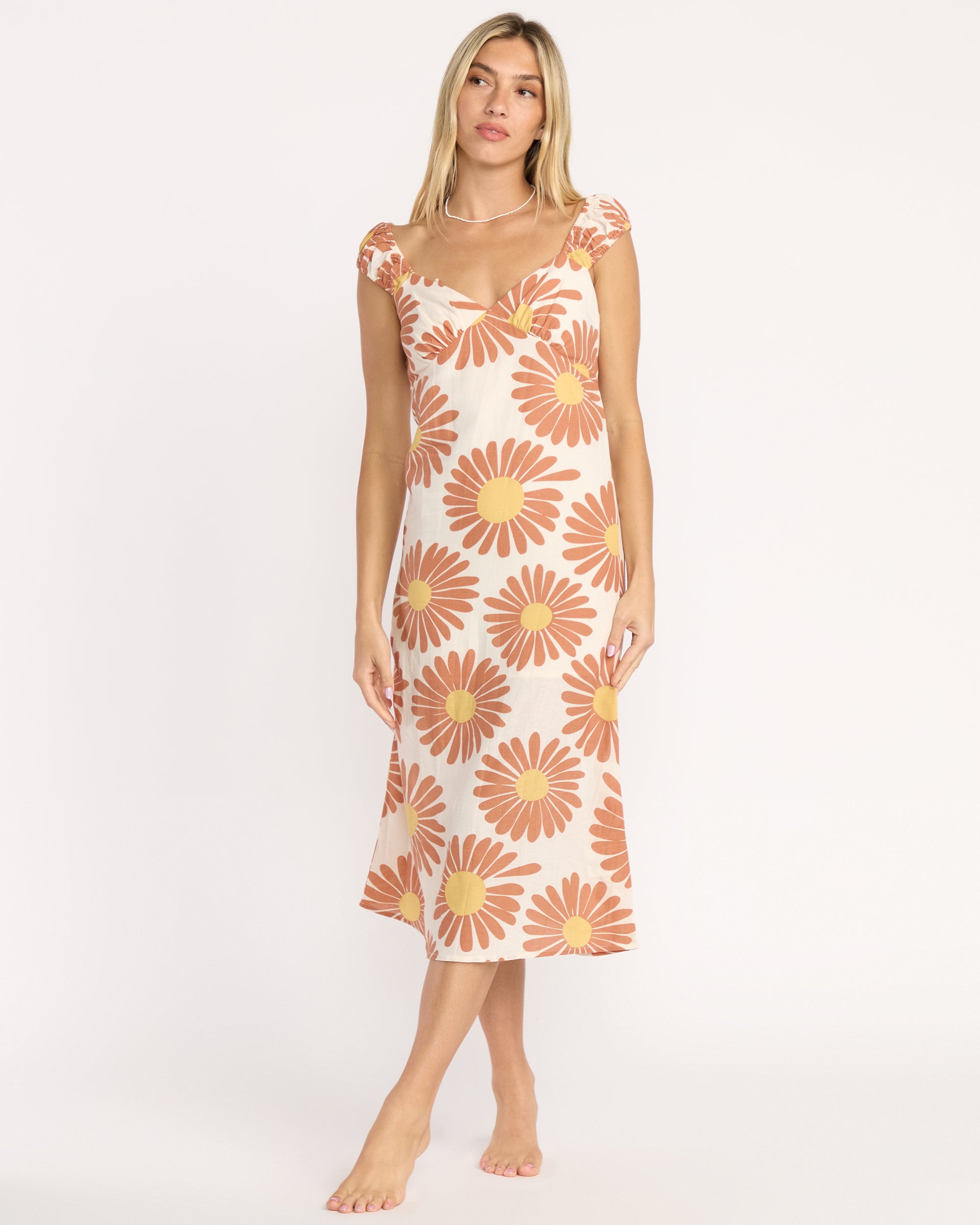 Shine On Midi Dress - Whitecap