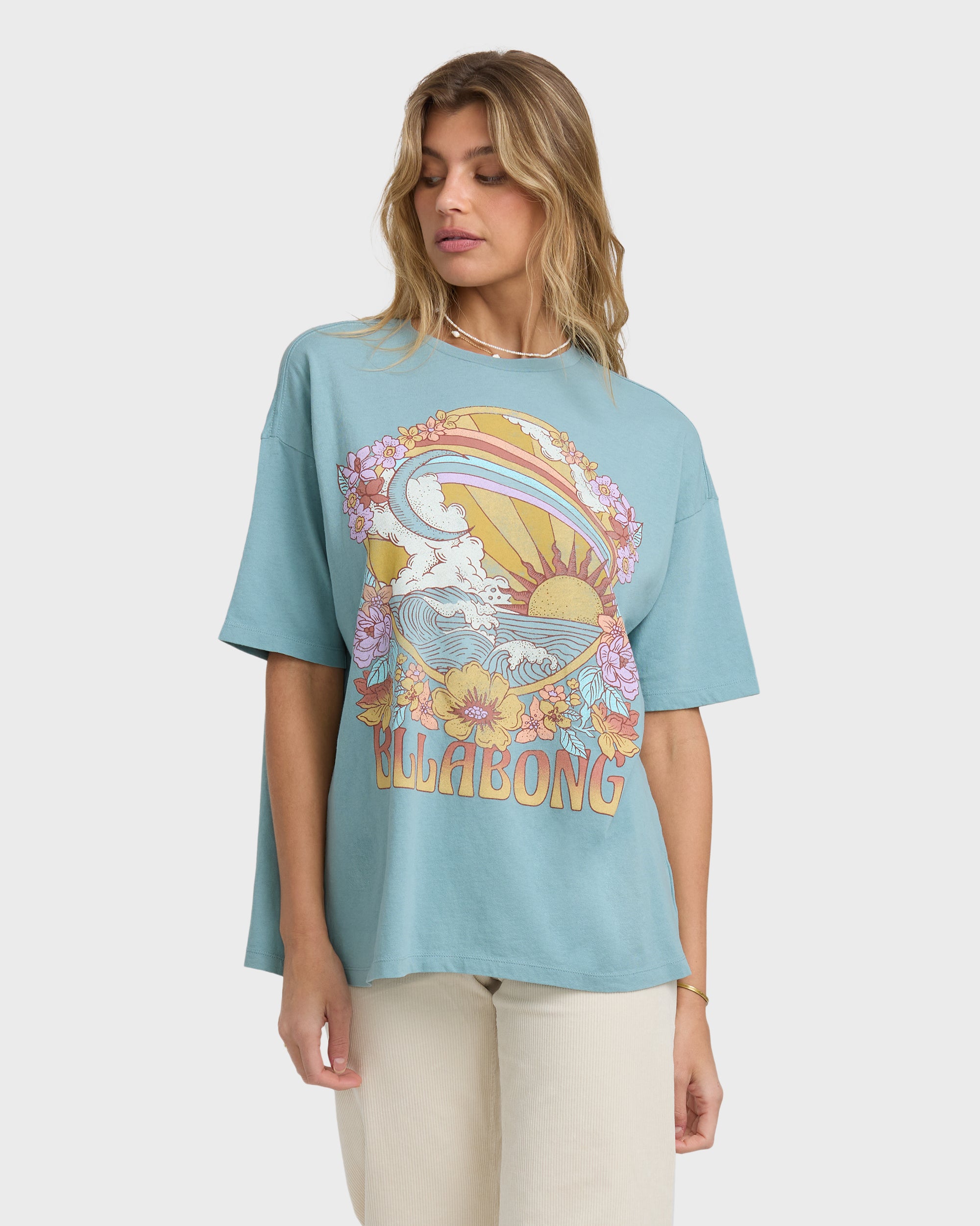 Everyday Paradise Short Sleeve T-Shirt - Mineral Blue - Image 4