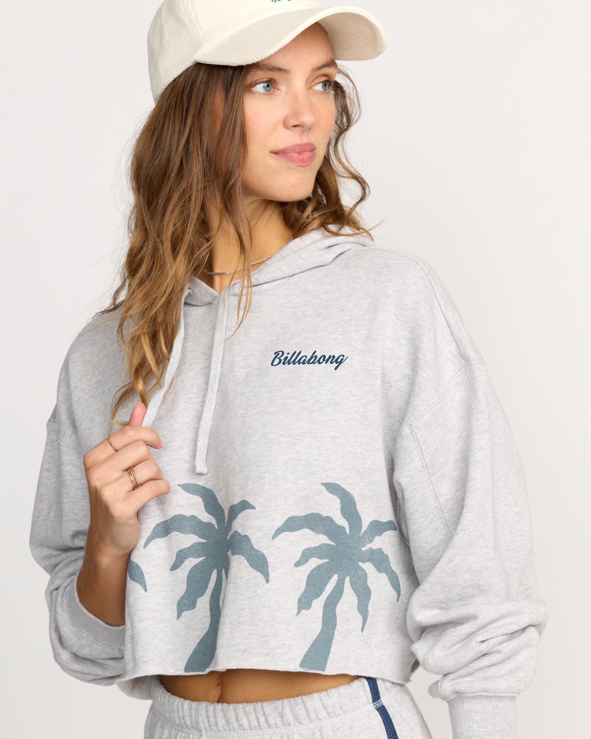 Triple Palms Hoodie - Heather Grey - Image 6