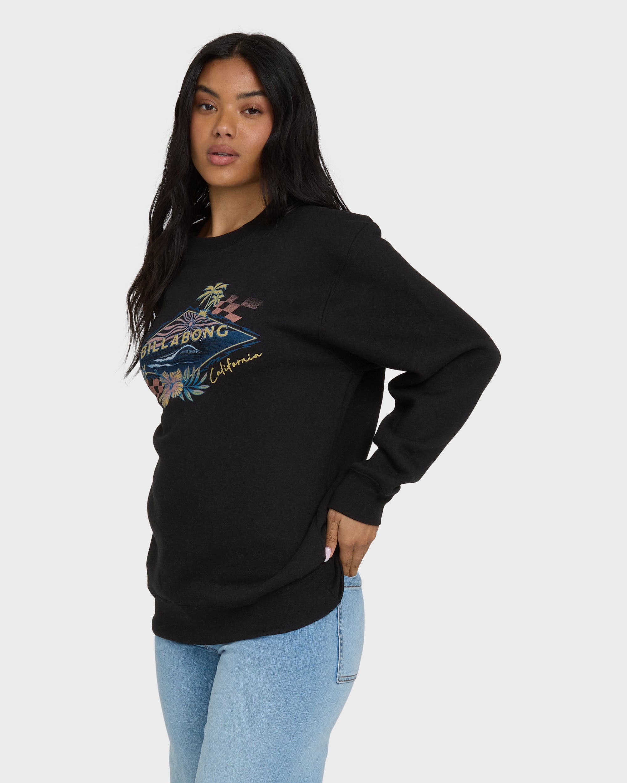 Surfing Solo California Crewneck Sweatshirt - Black - Image 4