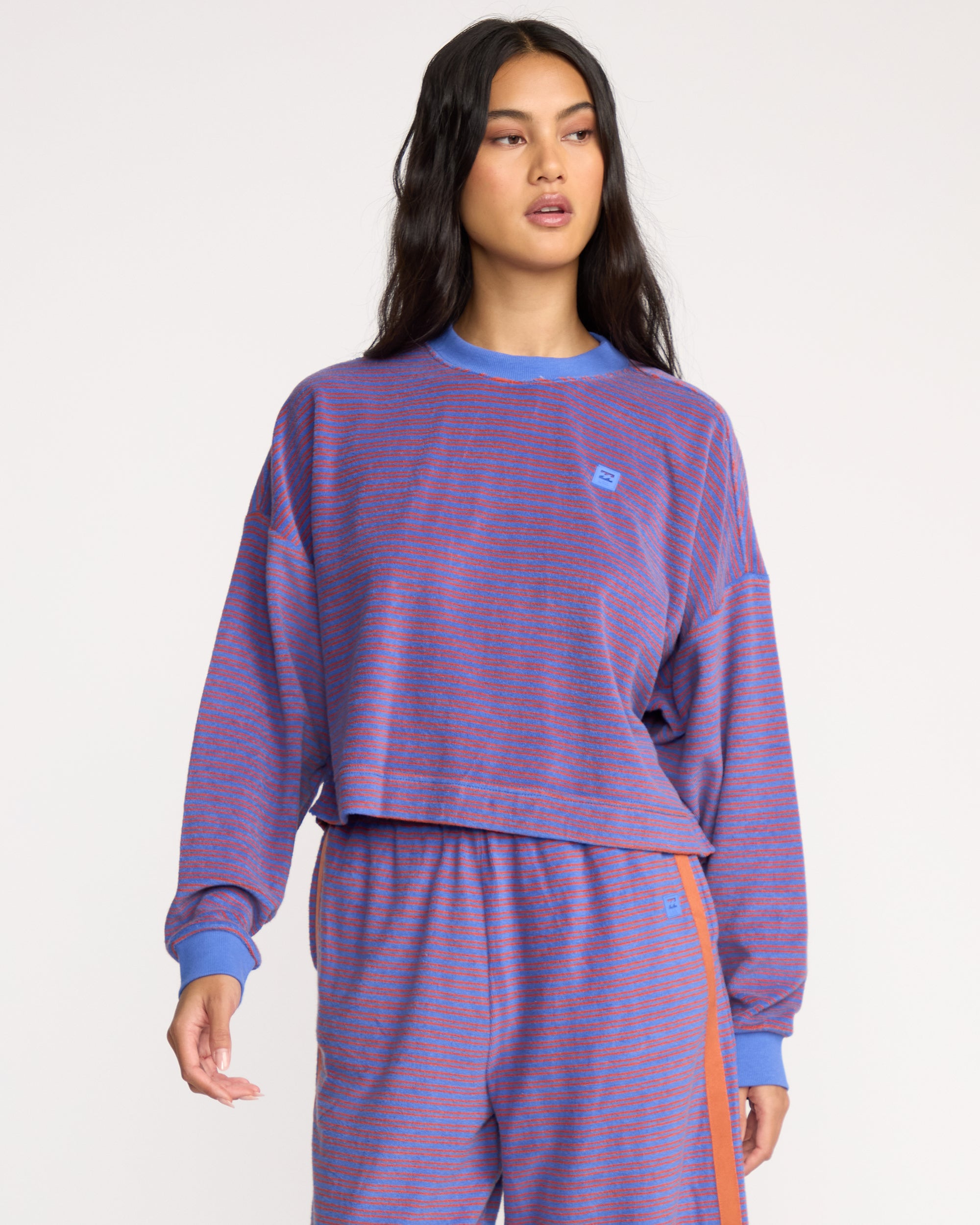 Waves For Days Terry Crewneck Sweatshirt - Iris