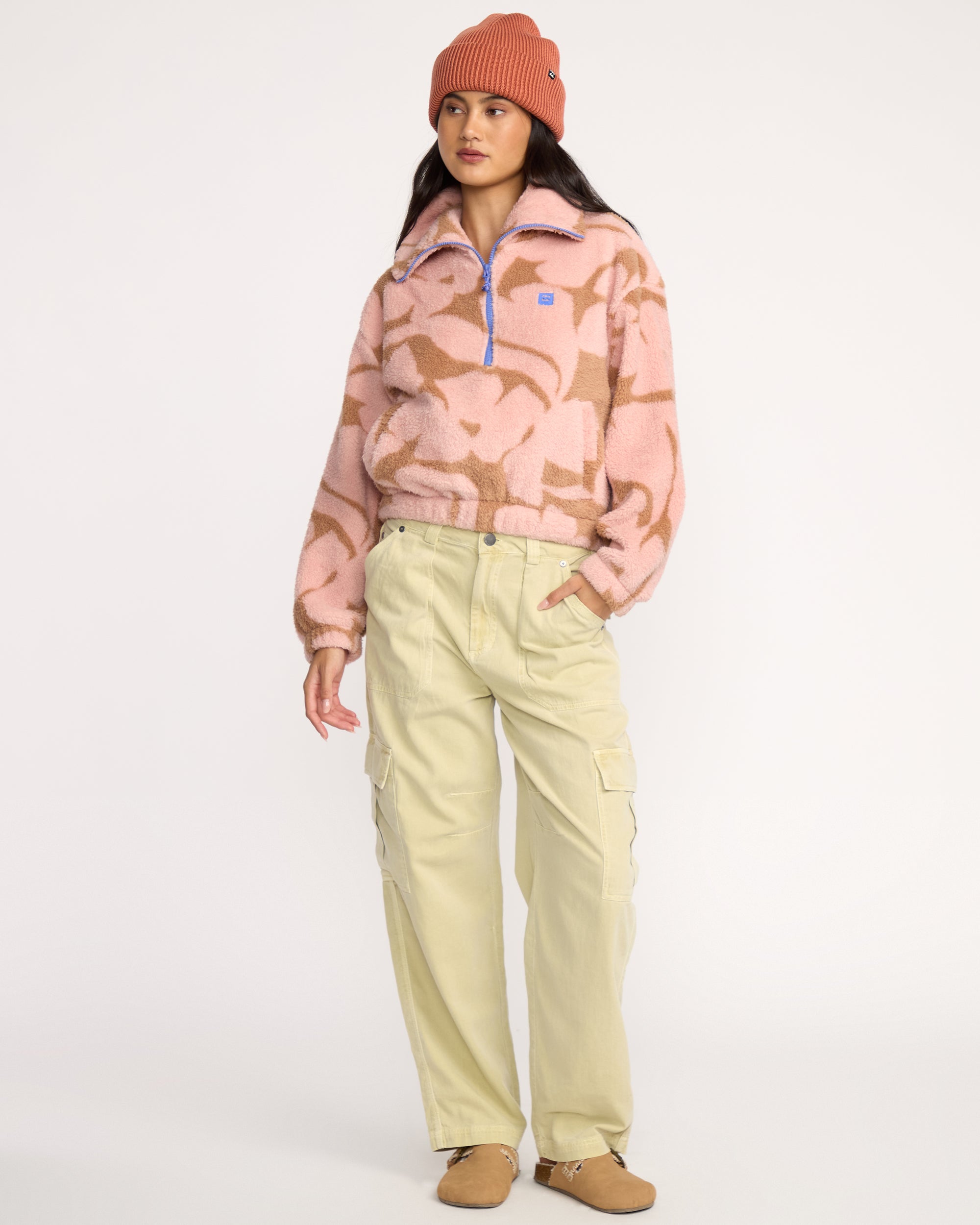 Barra Half Zip Sweatshirt - Rose Brown - Image 5