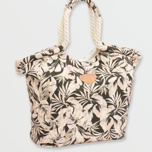 Rope Tote Bag - Black Floral